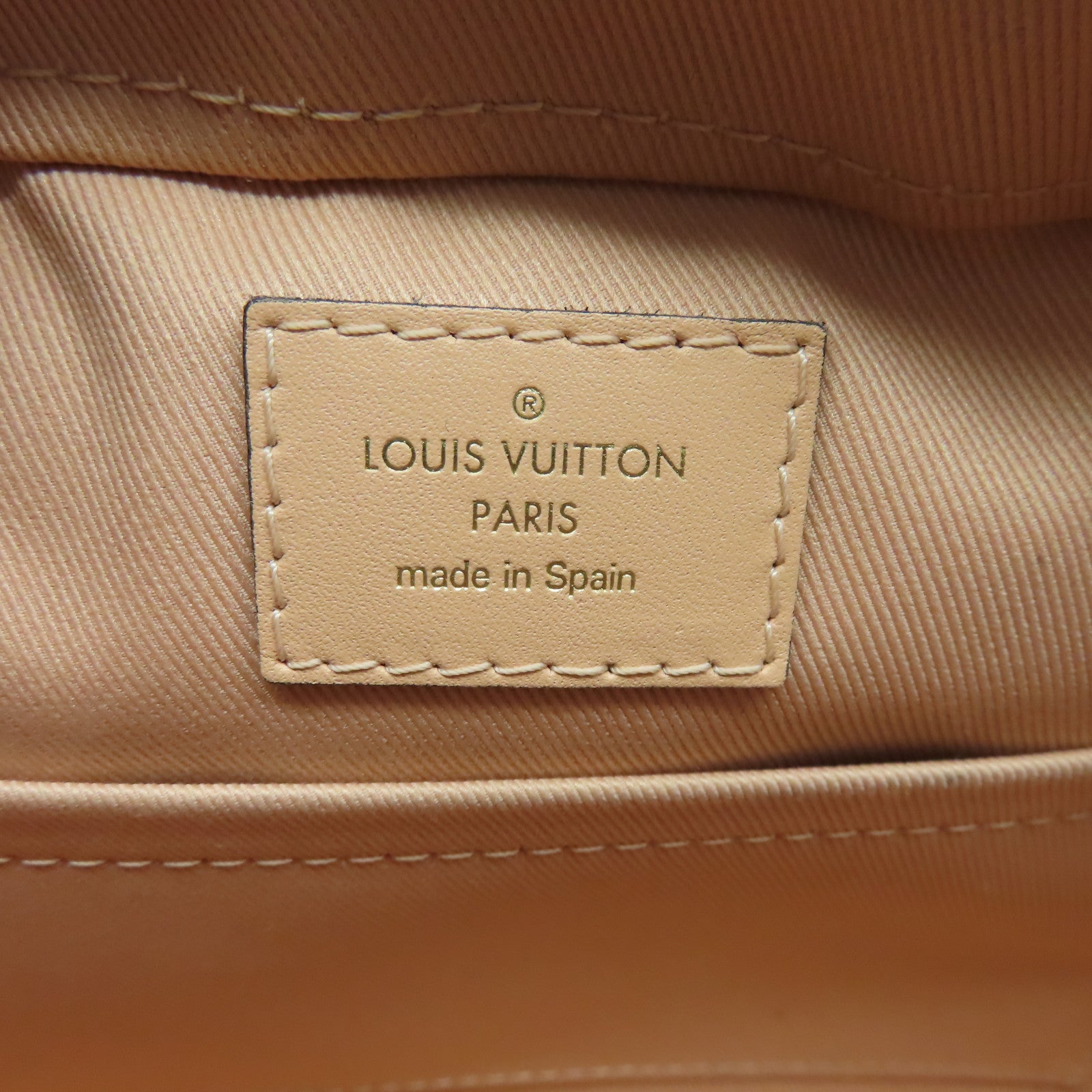 LOUIS VUITTON Damier Santa Monica金扣手挽肩背兩用袋棕色/粉紅色