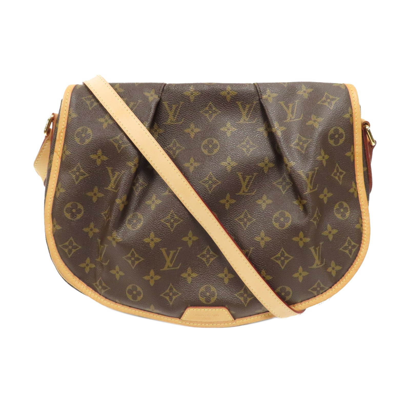 LOUIS VUITTON Monogram Menilmontant MM金扣肩背袋啡色
