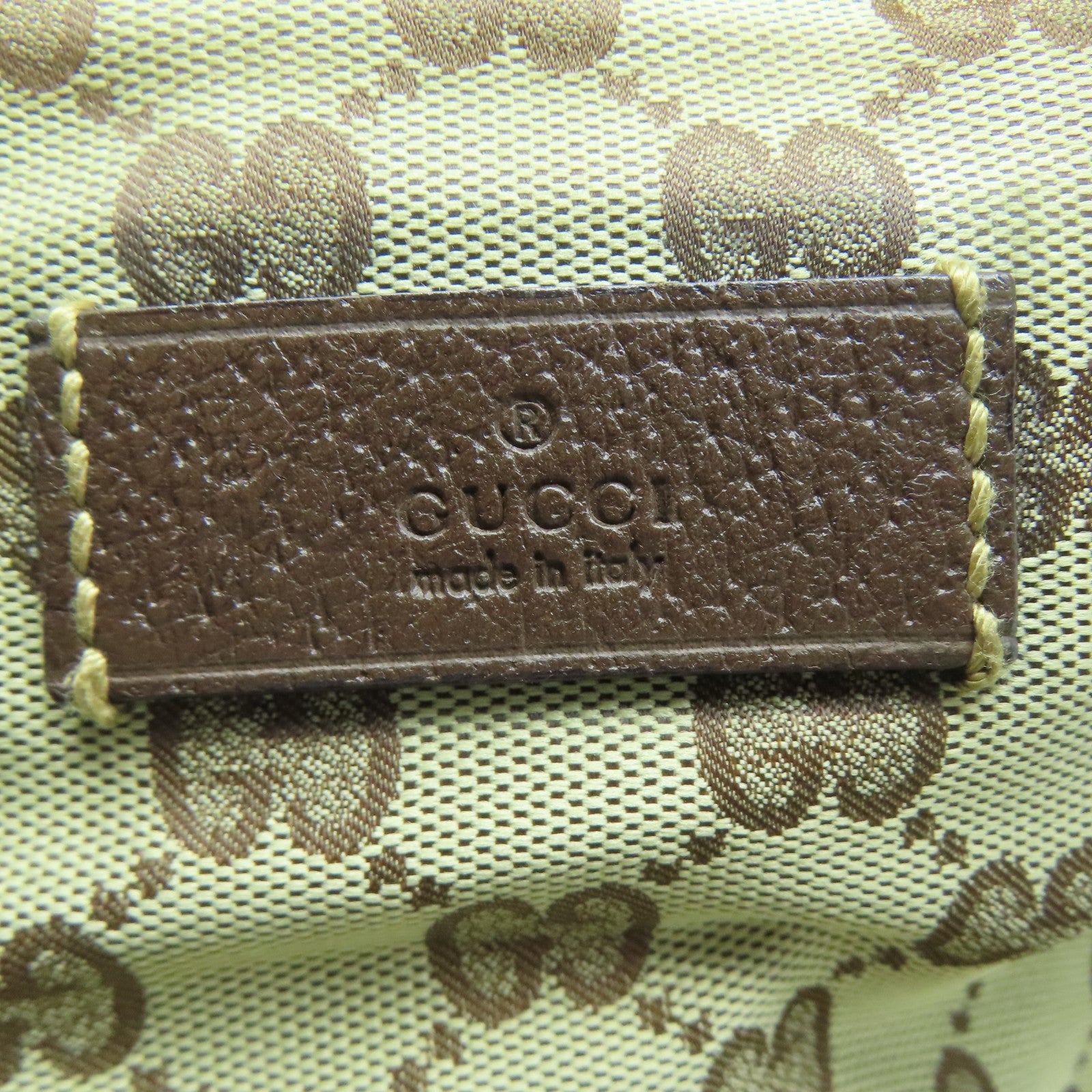 GUCCI 帆布Tote Bag銀扣手挽袋啡色