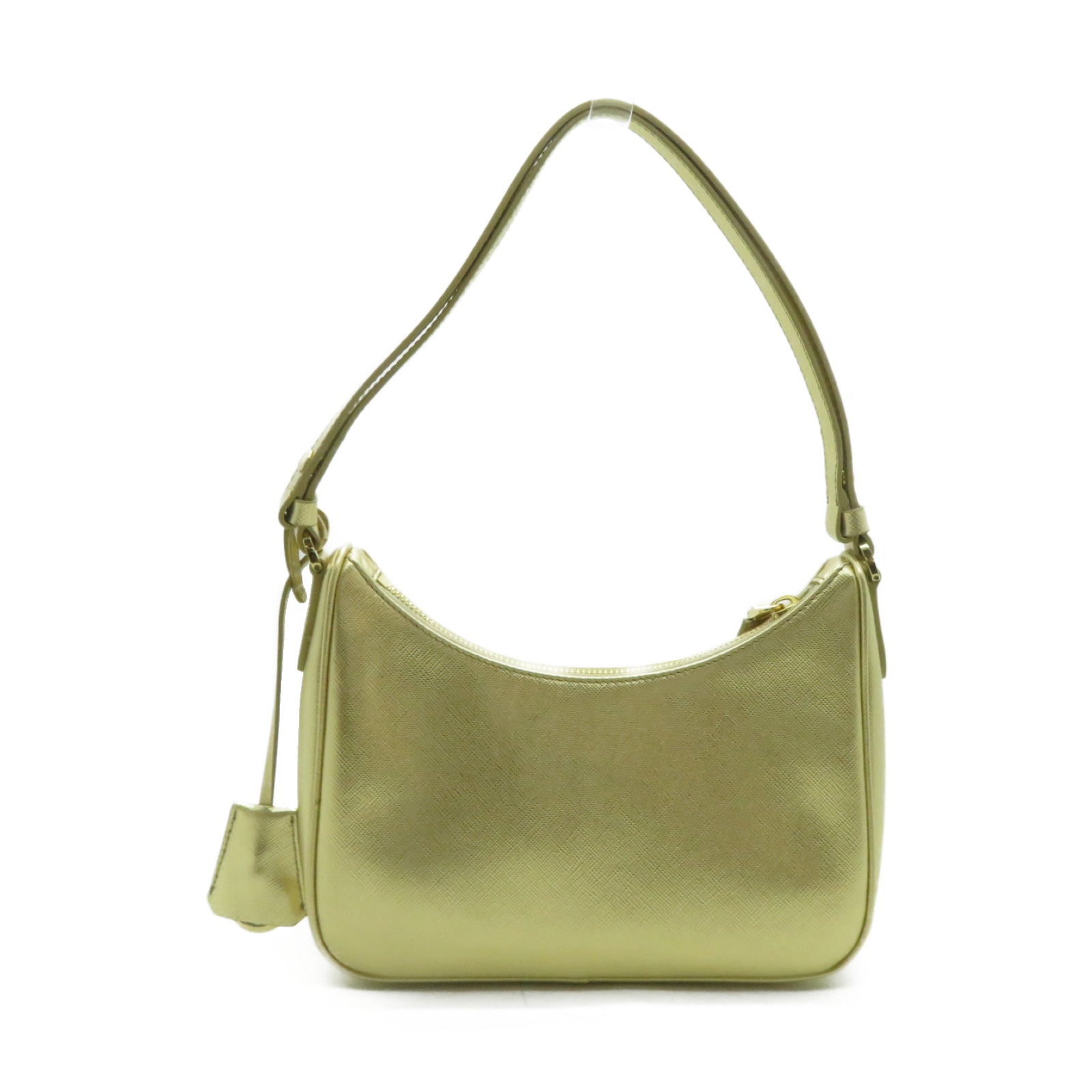PRADA 牛皮皮革Shoulder Bag金扣肩背袋金色