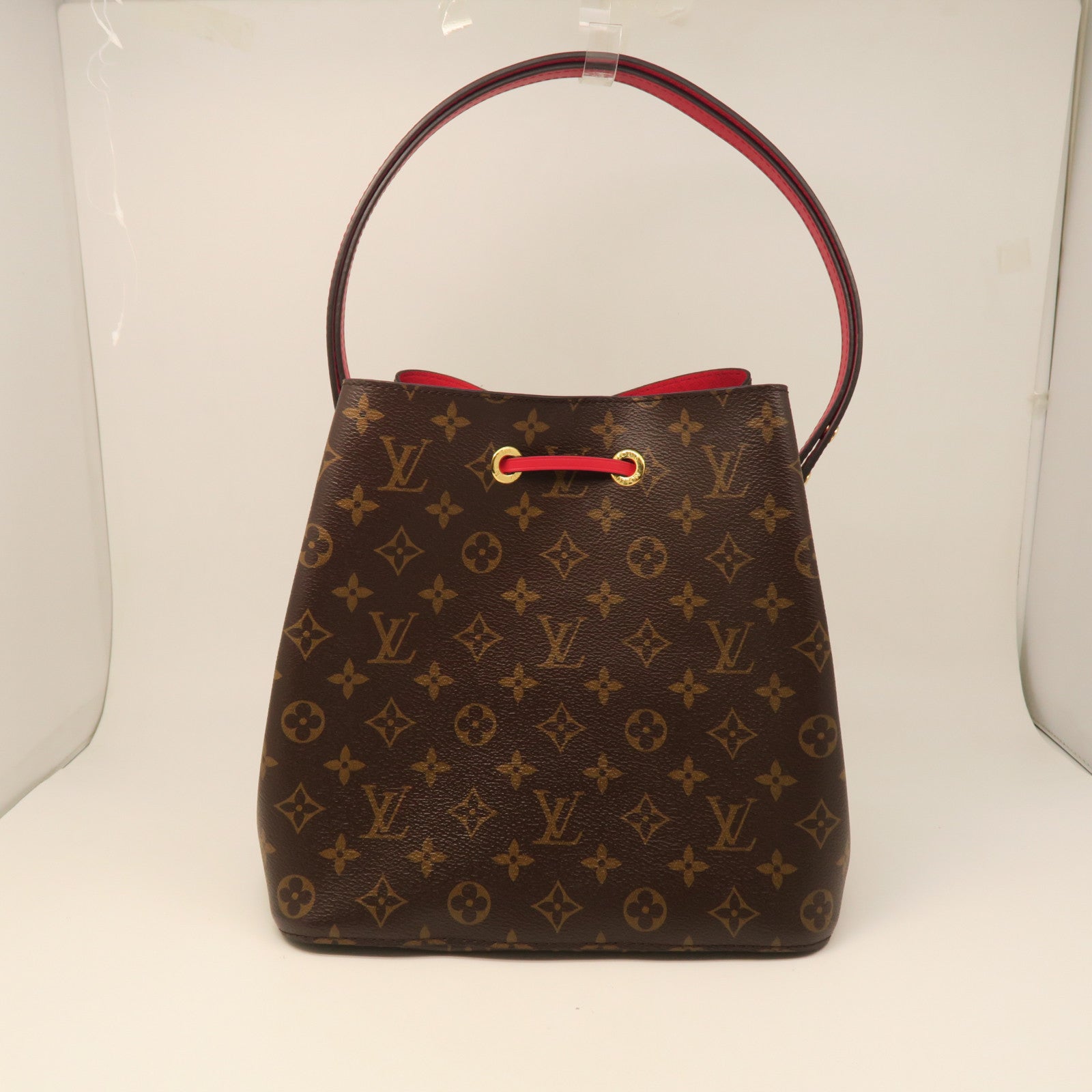 LOUIS VUITTON Monogram Neo NoeMM Gold Buckle Shoulder Bag Brown