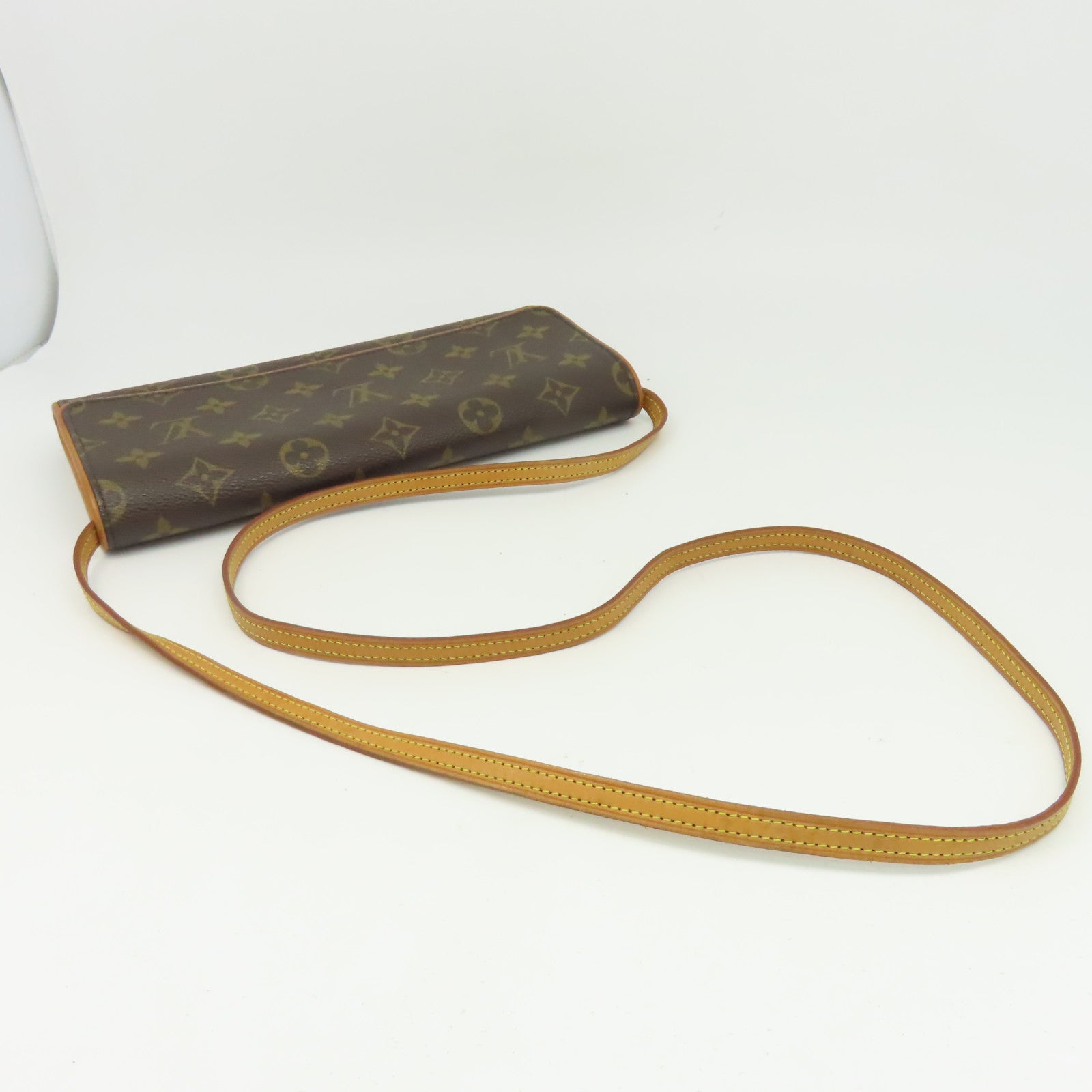 LOUIS VUITTON Monogram Pochette Twin GM金扣肩背袋啡色