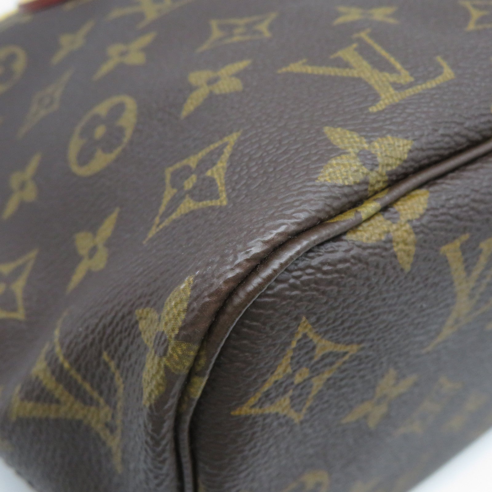 LOUIS VUITTON Monogram Neverfull PM金扣手挽袋啡色