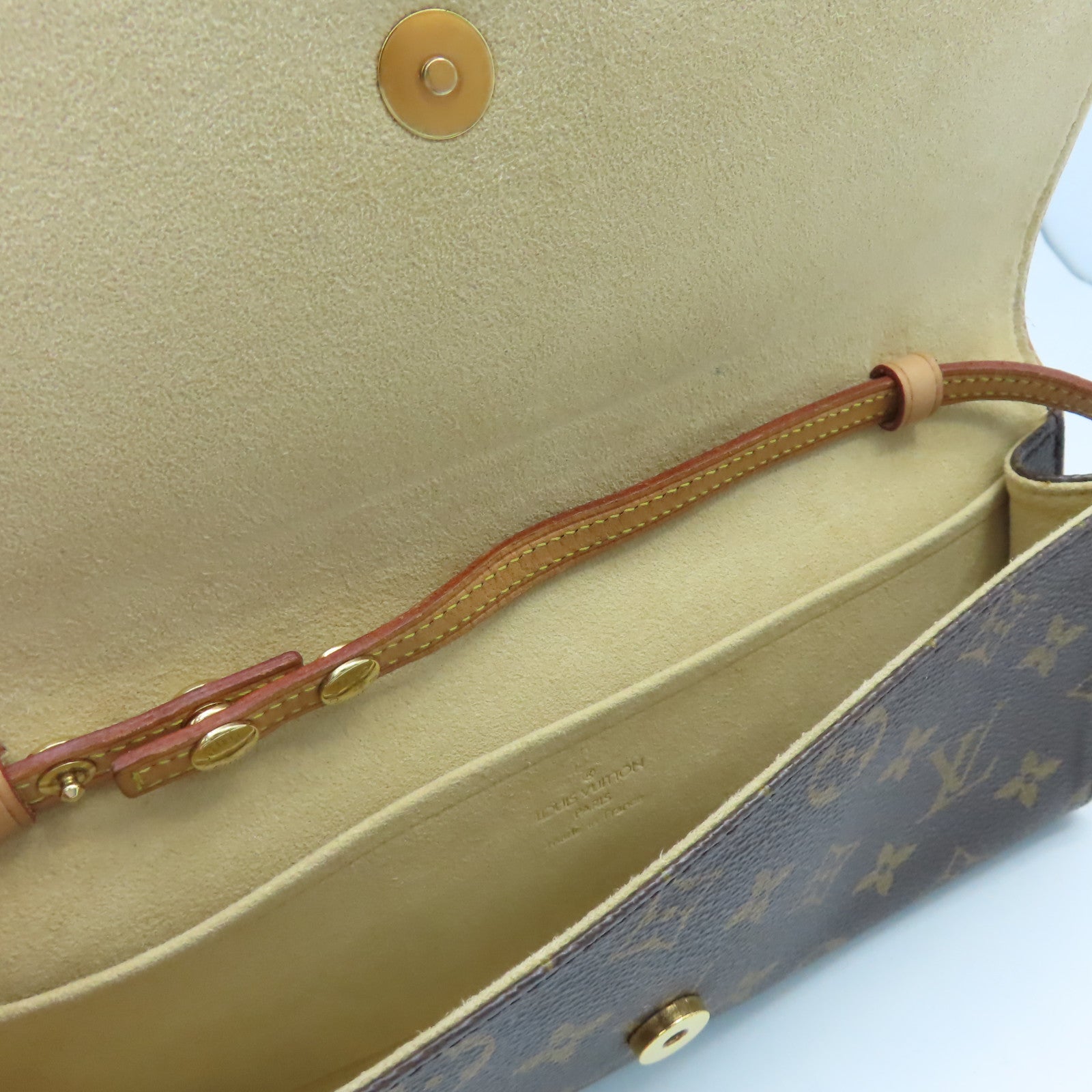 LOUIS VUITTON Monogram Pochette Twin GM金扣肩背袋啡色