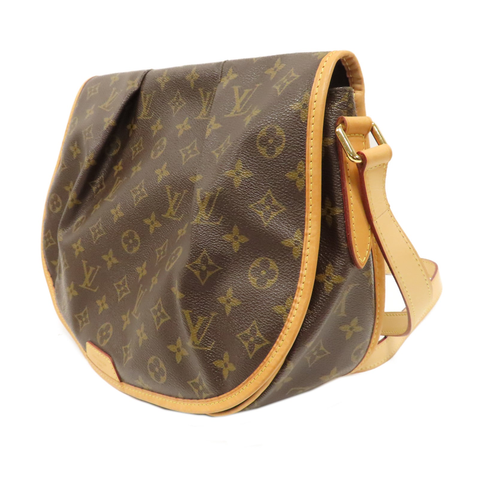 LOUIS VUITTON Monogram Menilmontant MM金扣肩背袋啡色