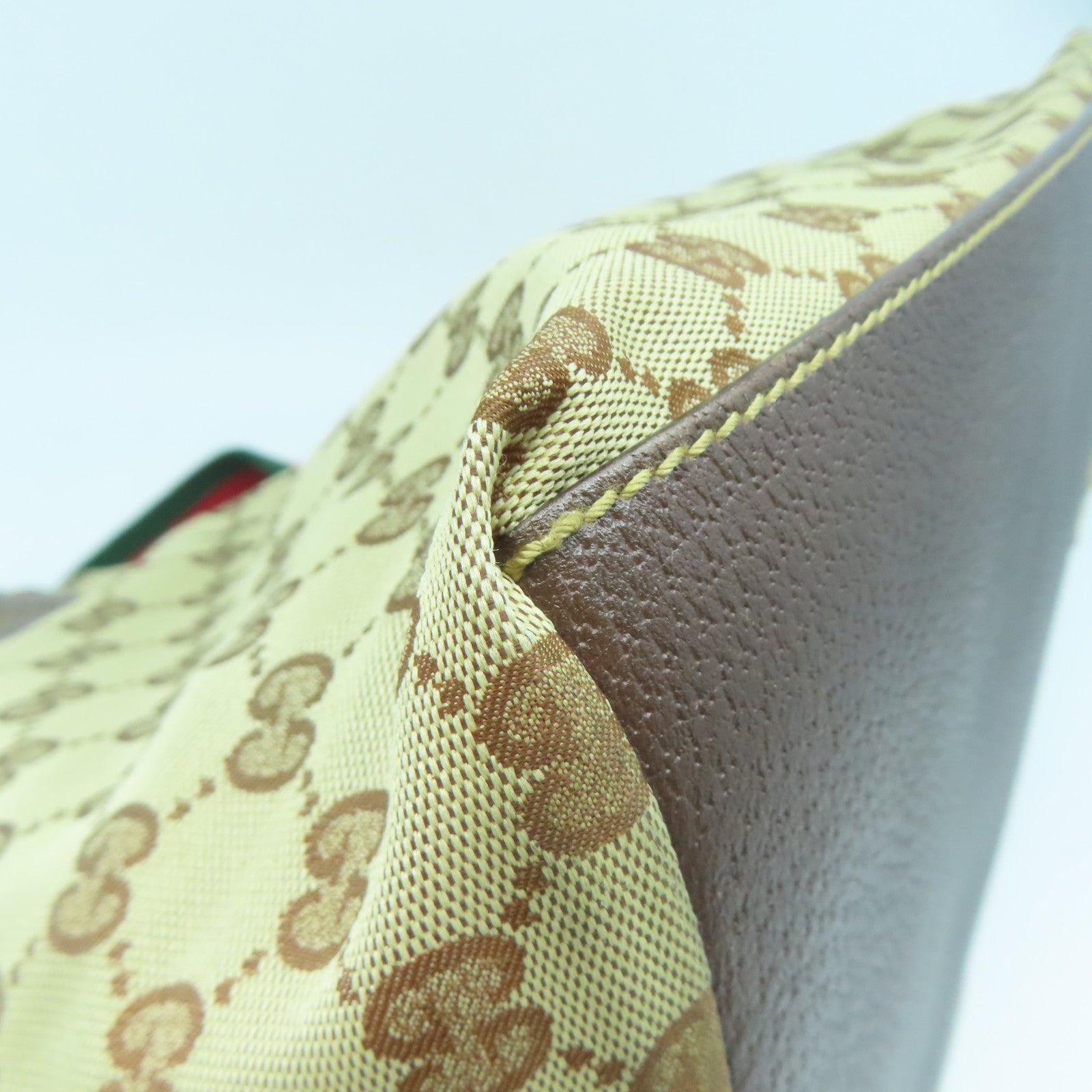GUCCI 帆布Tote Bag銀扣手挽袋啡色
