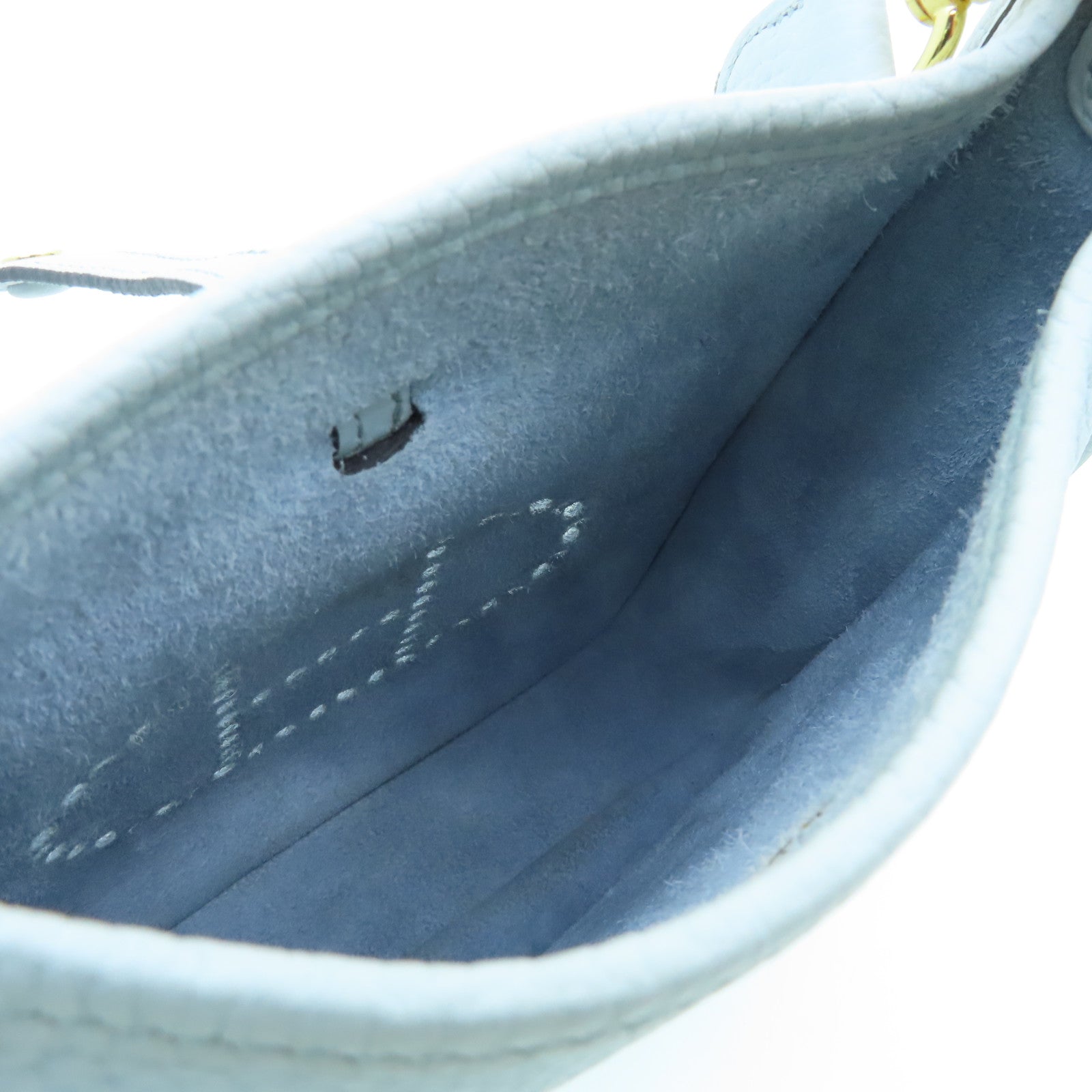 HERMES Clemence Leather Evelyne TPM Bleu Pale