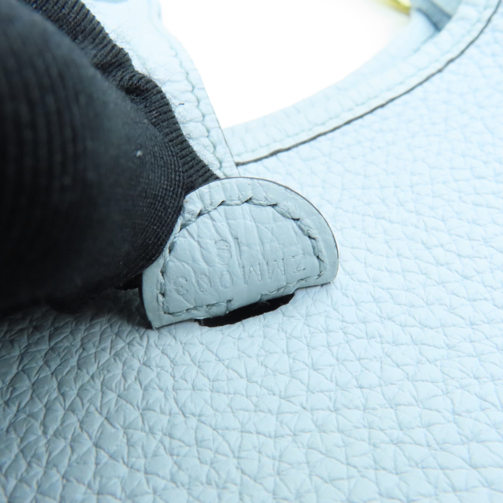 HERMES Clemence Leather Evelyne TPM Bleu Pale