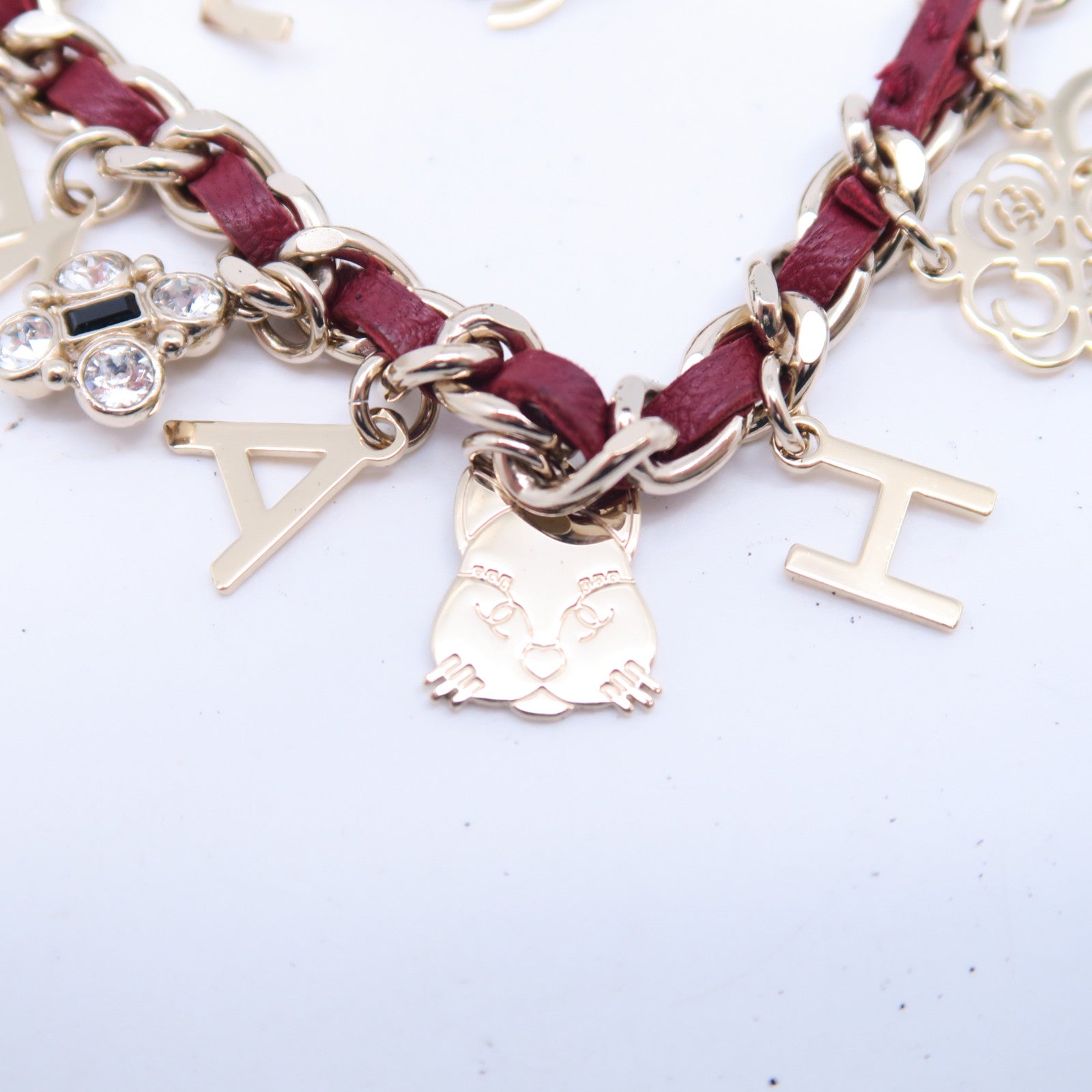 CHANEL 金屬Chram Bracelet鏈紅色/金色