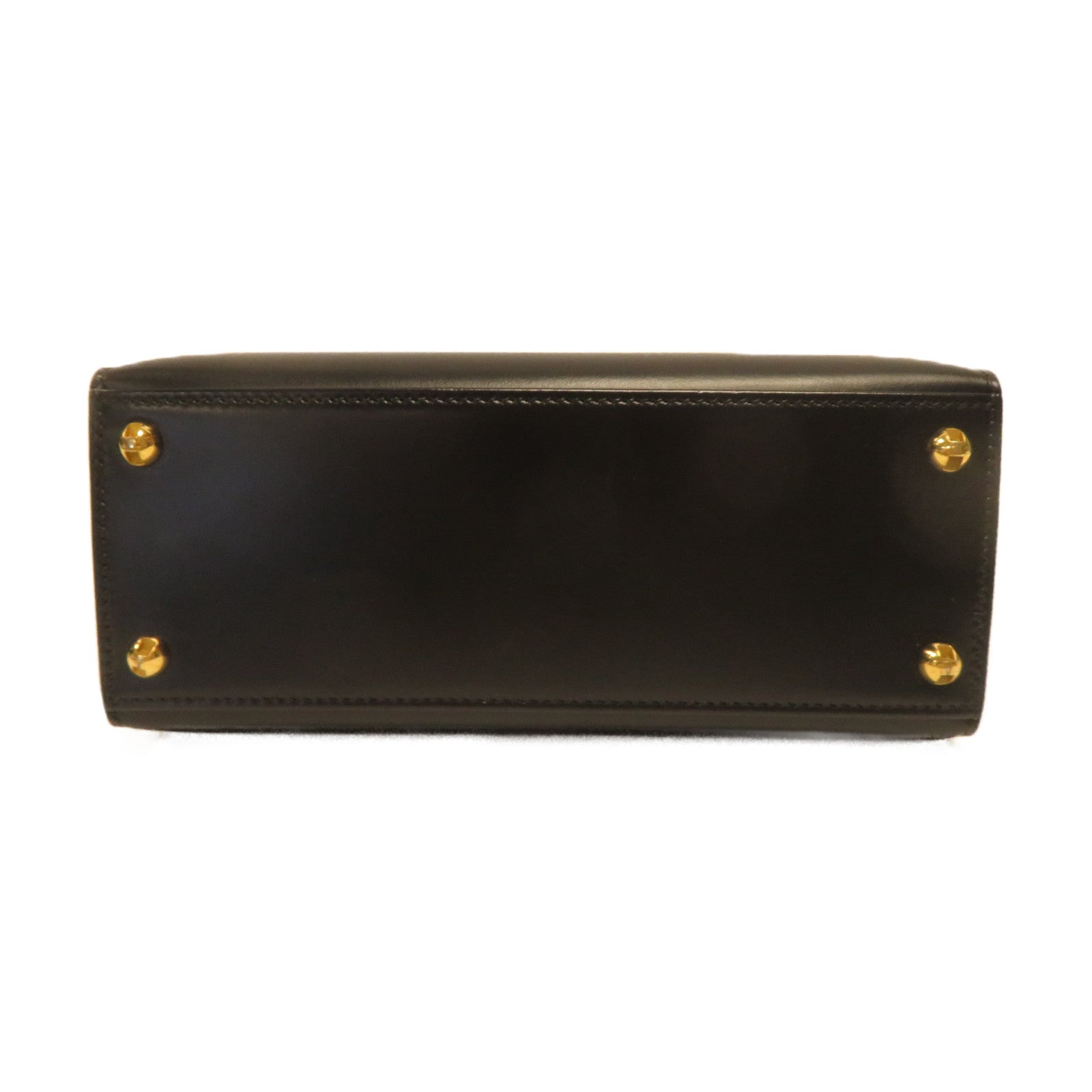 HERMES Box Calf皮革Shoulder Bag金扣肩背袋黑色