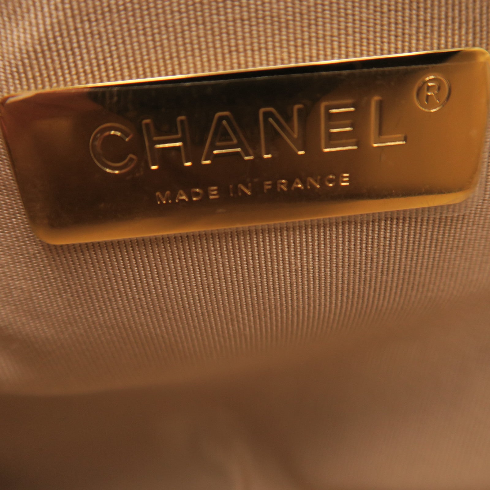 CHANEL rhombic sheepskin leather Chanel 19 Large gold buckle handle shoulder shoulder bag beige