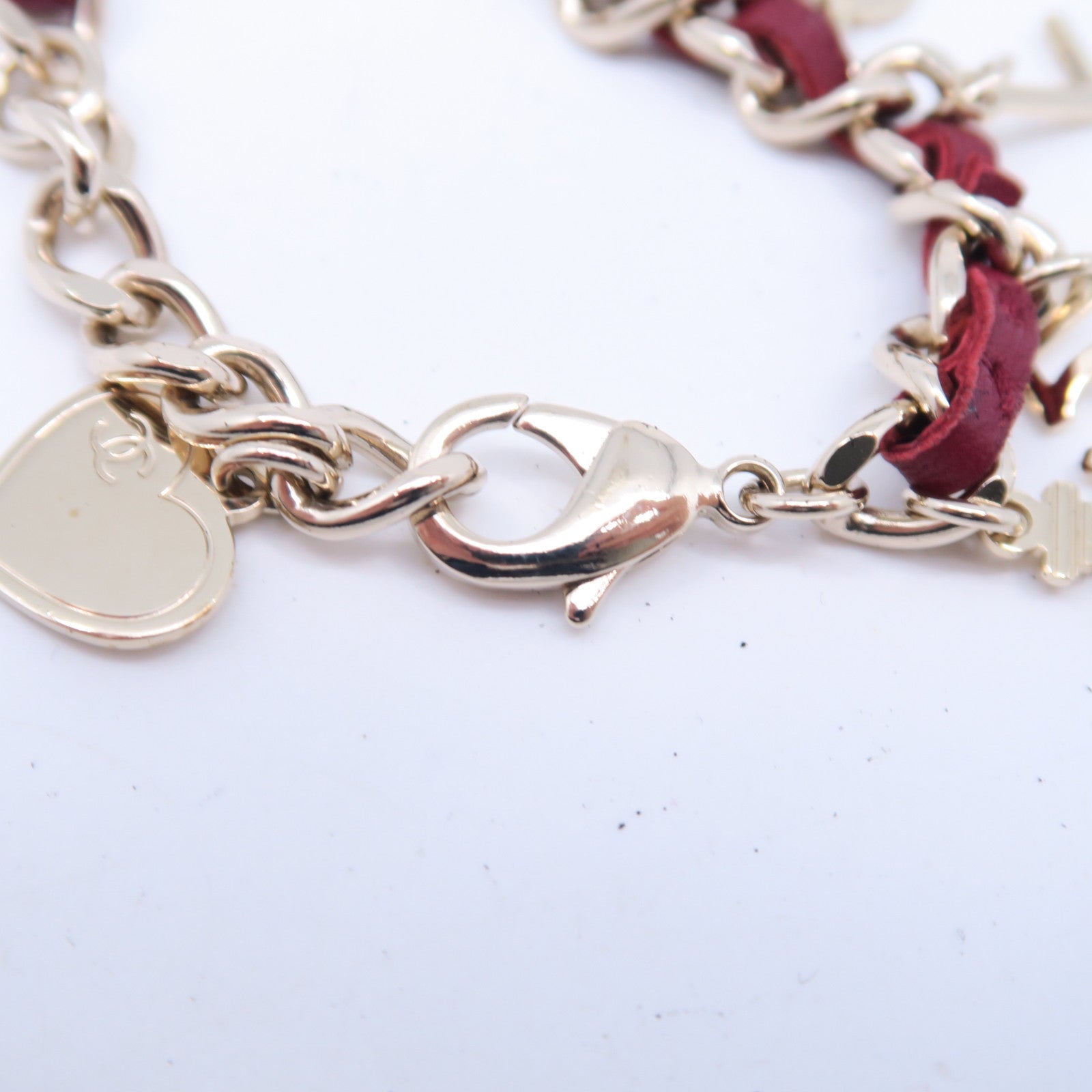 CHANEL 金屬Chram Bracelet鏈紅色/金色