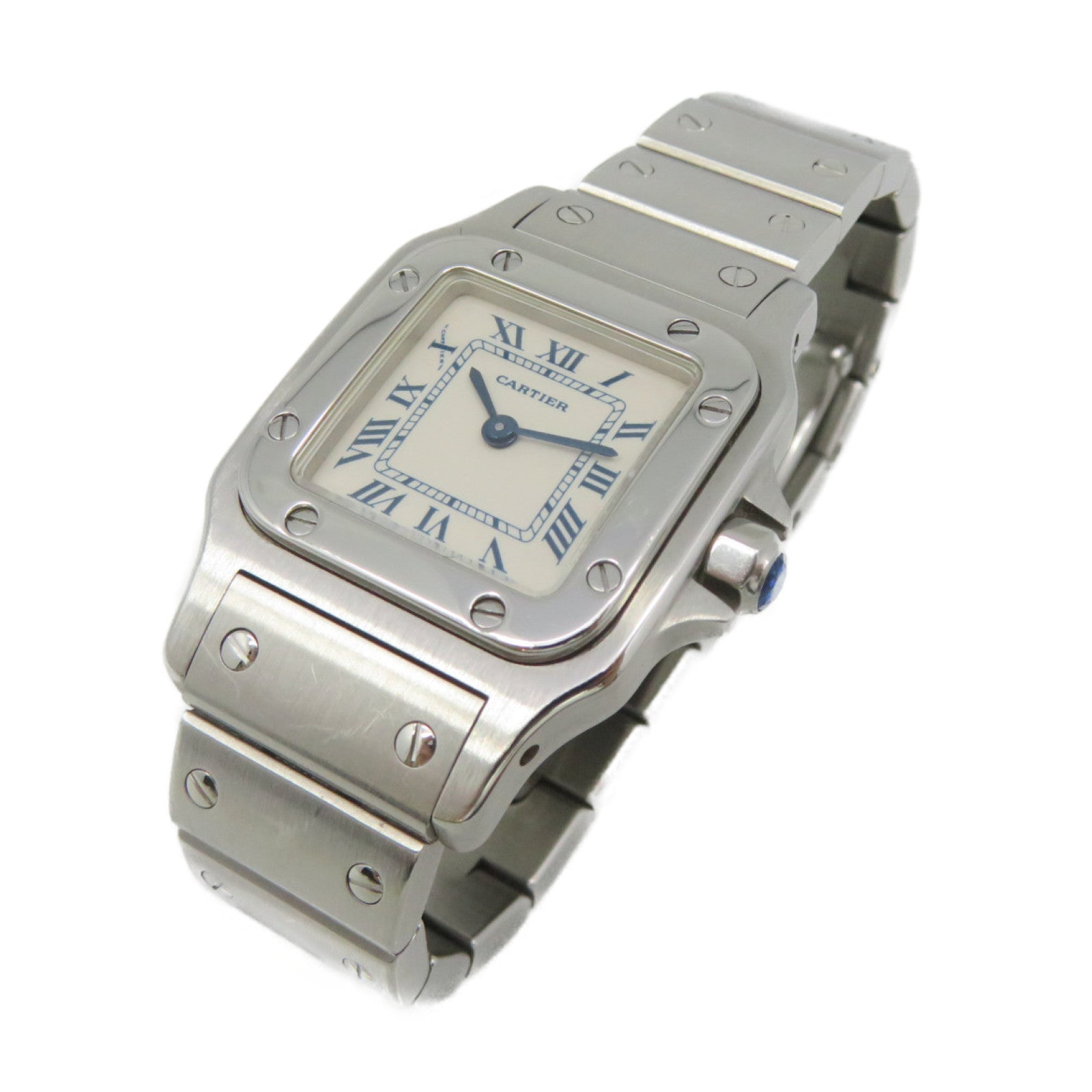CARTIER Santos Galbee Watch不锈钢石英机芯手表米白色