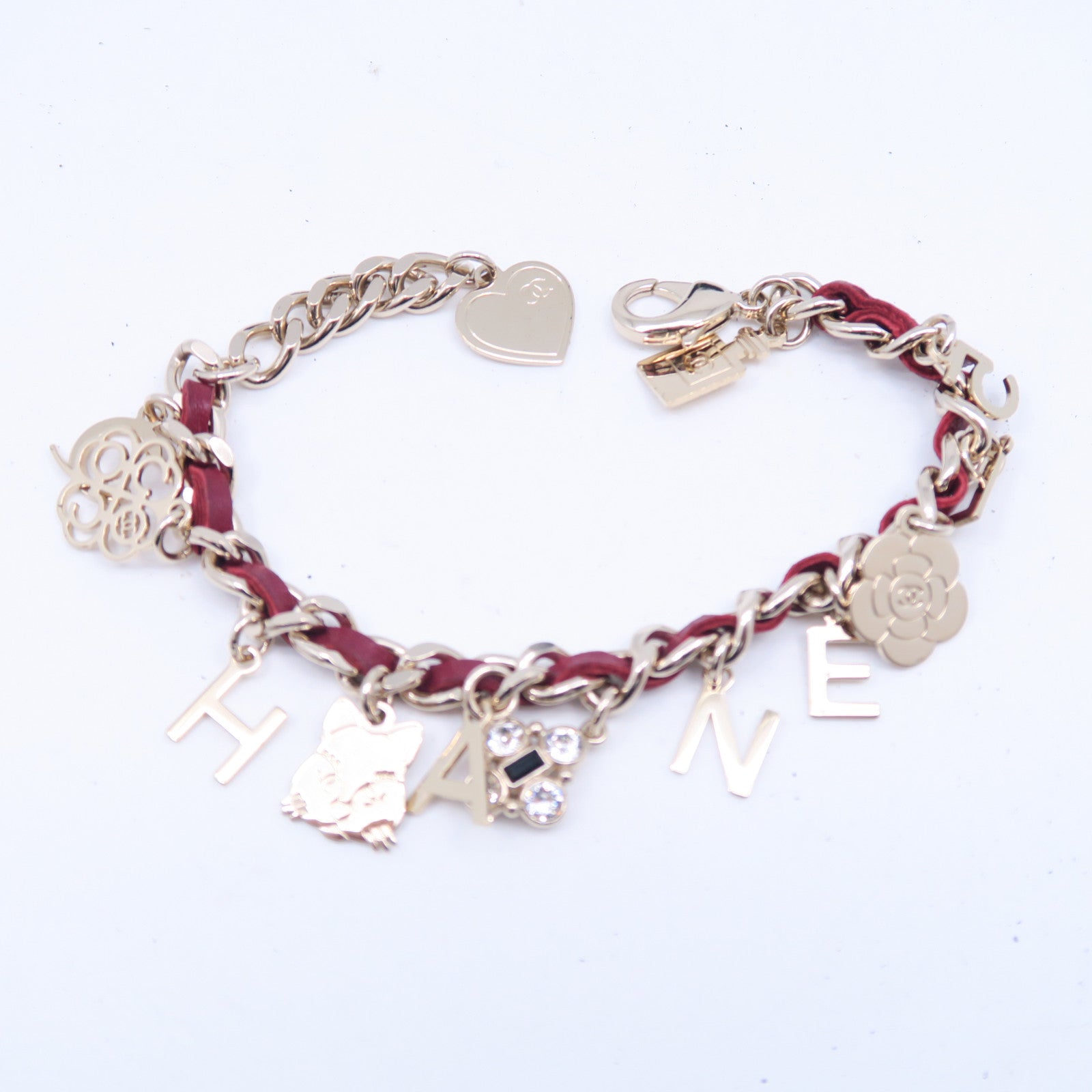 CHANEL 金屬Chram Bracelet鏈紅色/金色