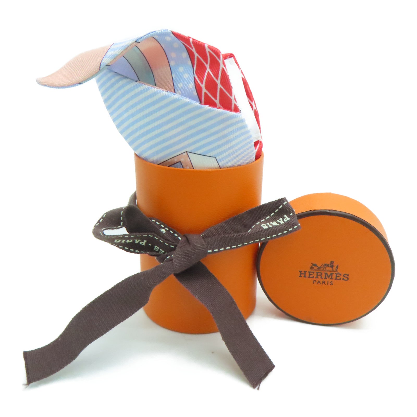 HERMES 絲質Twilly絲巾彩色