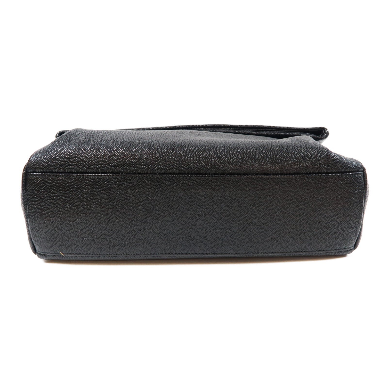 YVES SAINT LAURENT 牛皮皮革Shoulder Bag銀扣肩背袋黑色