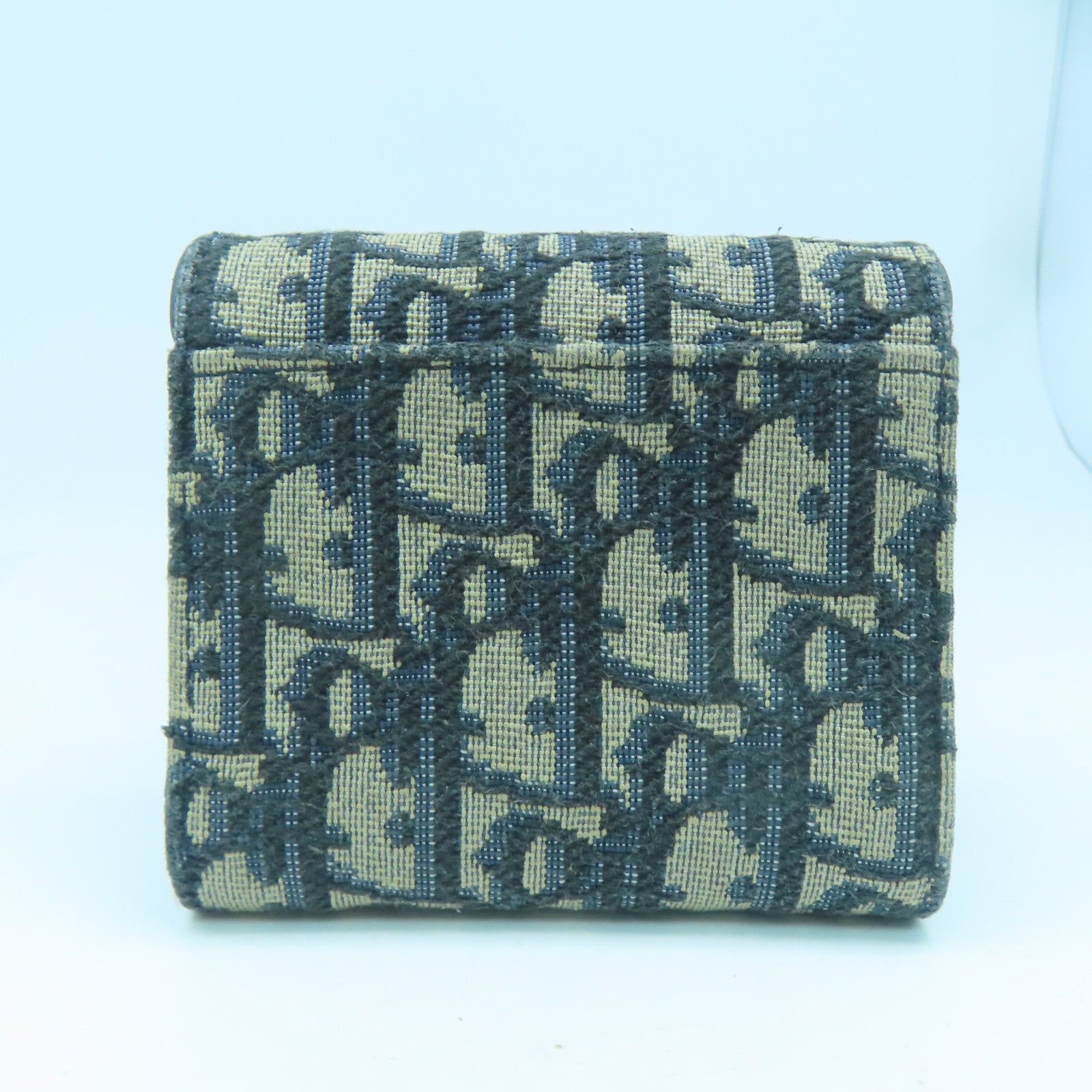 Dior Canvas Saddle Lotus Wallet Gold Buckle Wallet Blue