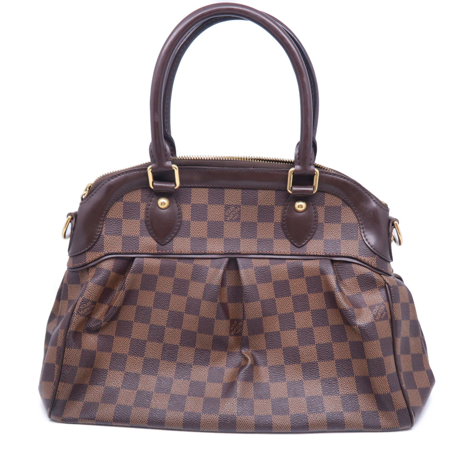 LOUIS VUITTON Damier Trevi PM金扣手挽肩背兩用袋啡色