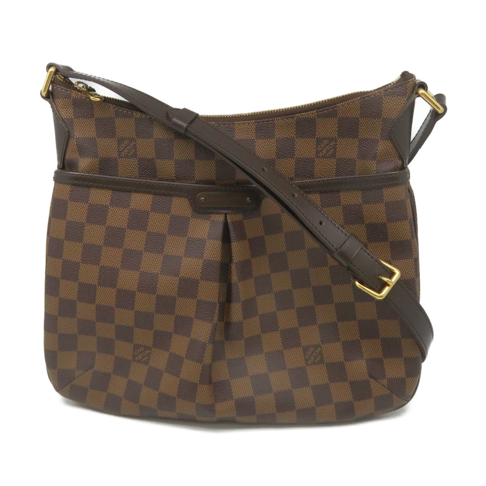 LOUIS VUITTON Damier Bloomsbury PM Gold Buckle Shoulder Bag Brown