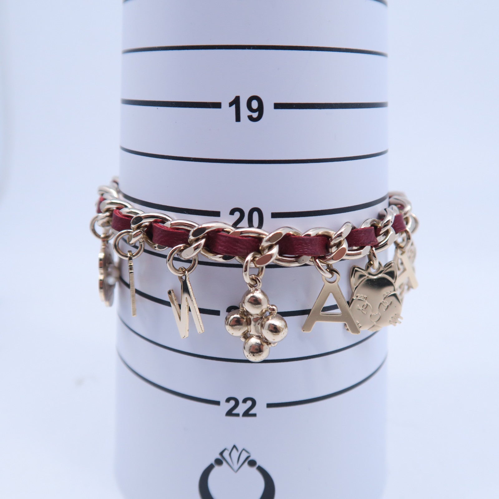 CHANEL 金屬Chram Bracelet鏈紅色/金色