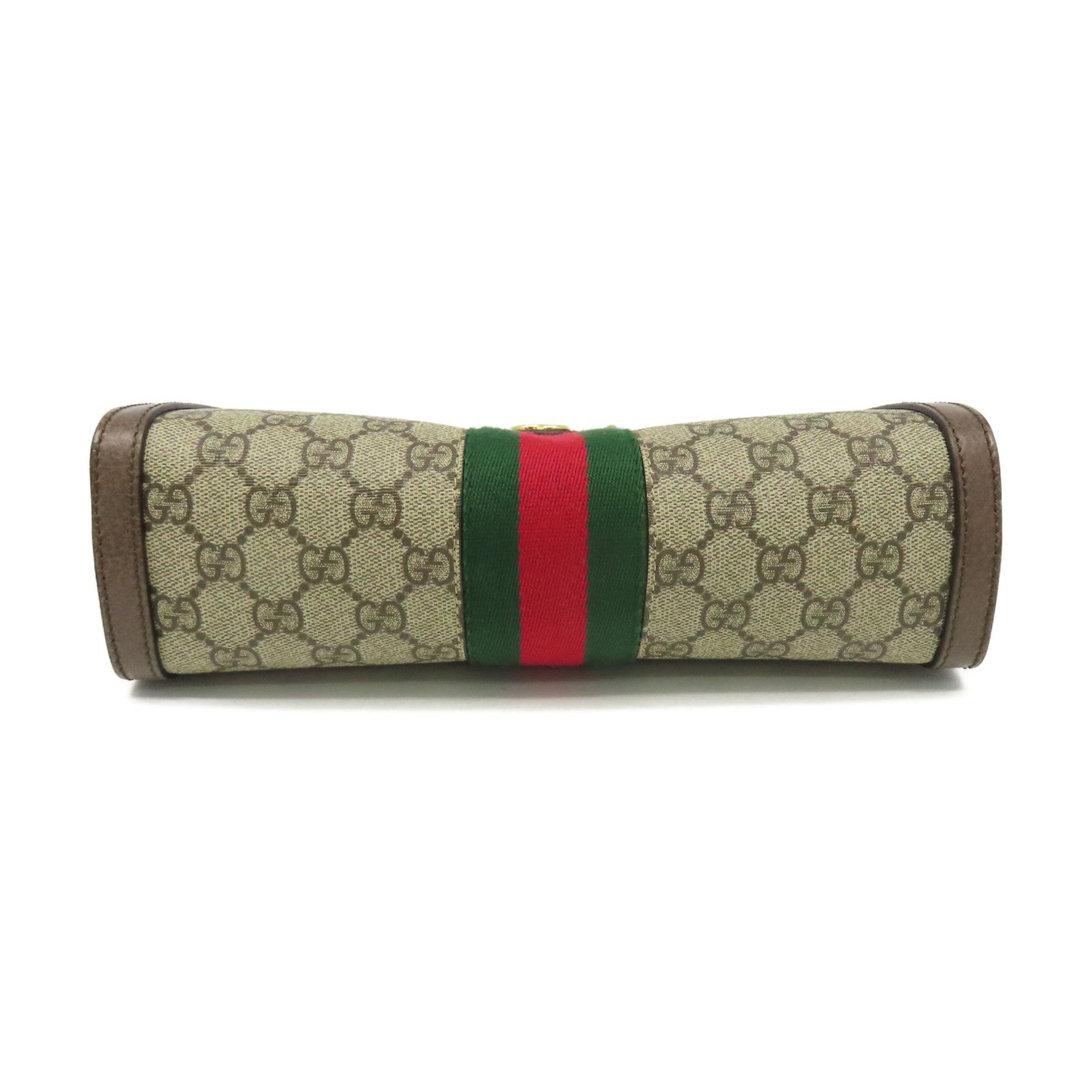 GUCCI 塗層帆布Ophidia GG Chain Shoulder Bag鏈帶肩背袋啡色
