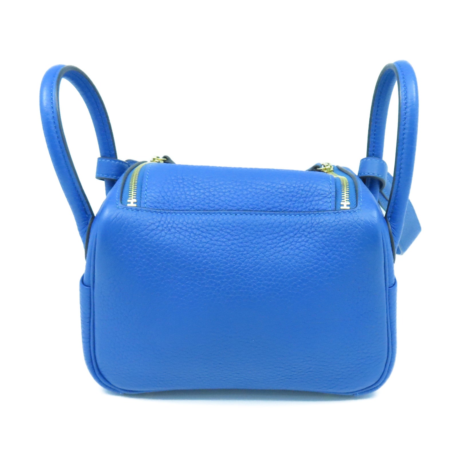 HERMES 【激減優惠】Taurillon Clemence皮革Mini Lindy金扣手挽肩背兩用袋藍色