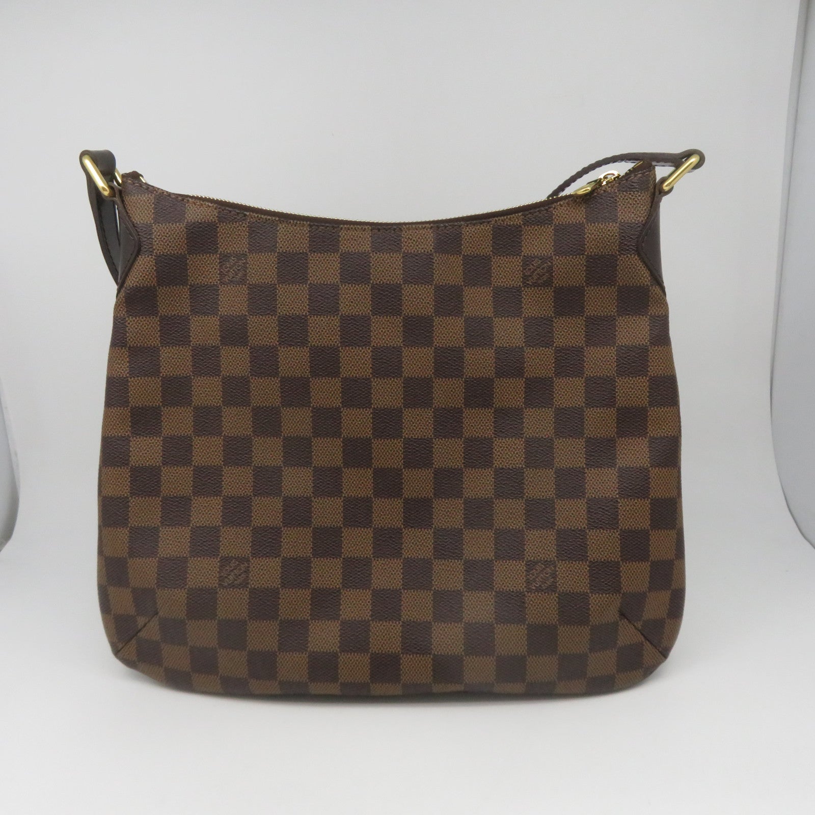 LOUIS VUITTON Damier Bloomsbury PM Gold Buckle Shoulder Bag Brown