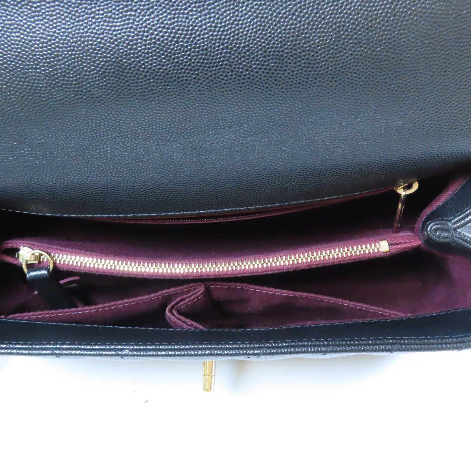 CHANEL 斜紋Caviar皮革2 Way Shoulder Bag金扣手挽肩背兩用袋黑色