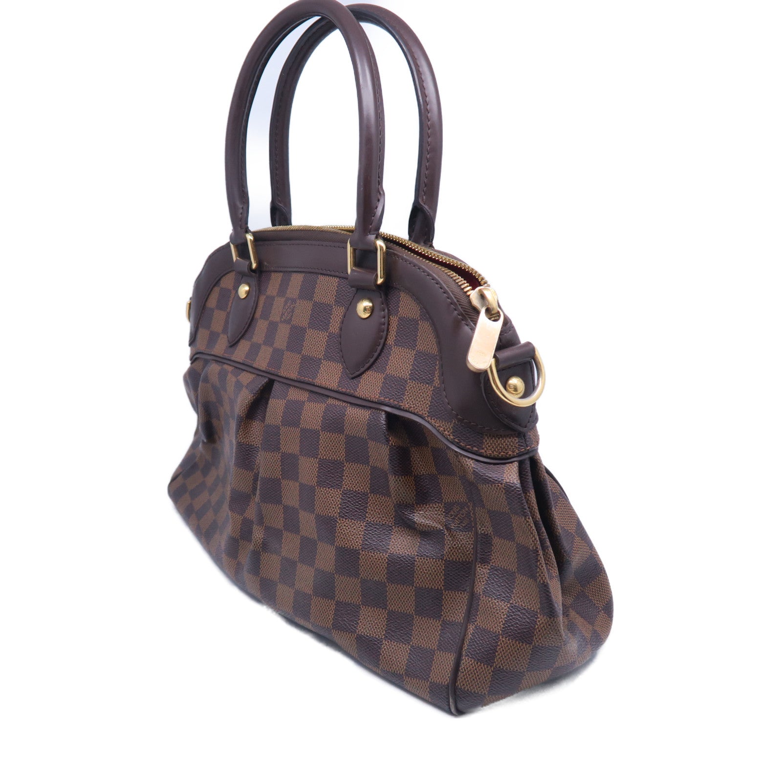 LOUIS VUITTON Damier Trevi PM金扣手挽肩背兩用袋啡色