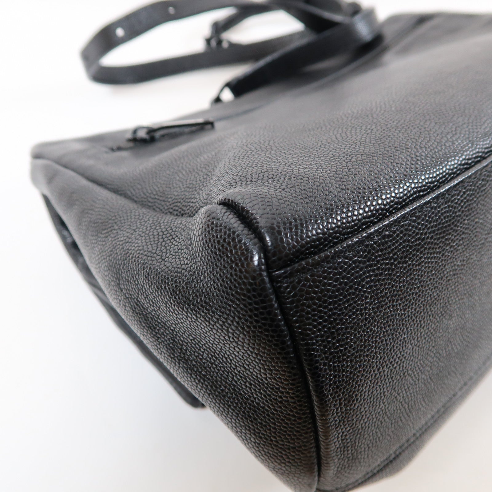 YVES SAINT LAURENT 牛皮皮革Shoulder Bag銀扣肩背袋黑色