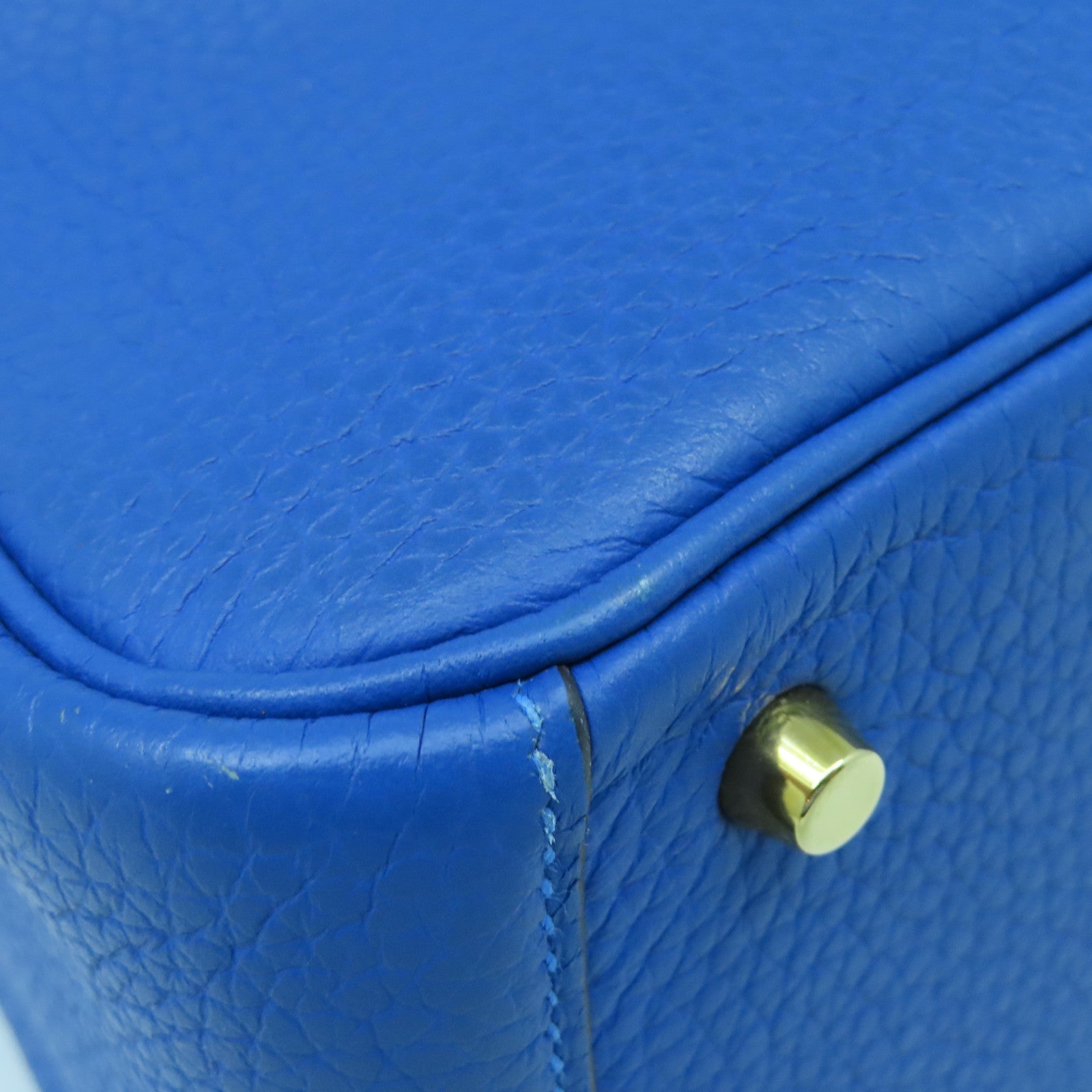 HERMES 【激減優惠】Taurillon Clemence皮革Mini Lindy金扣手挽肩背兩用袋藍色