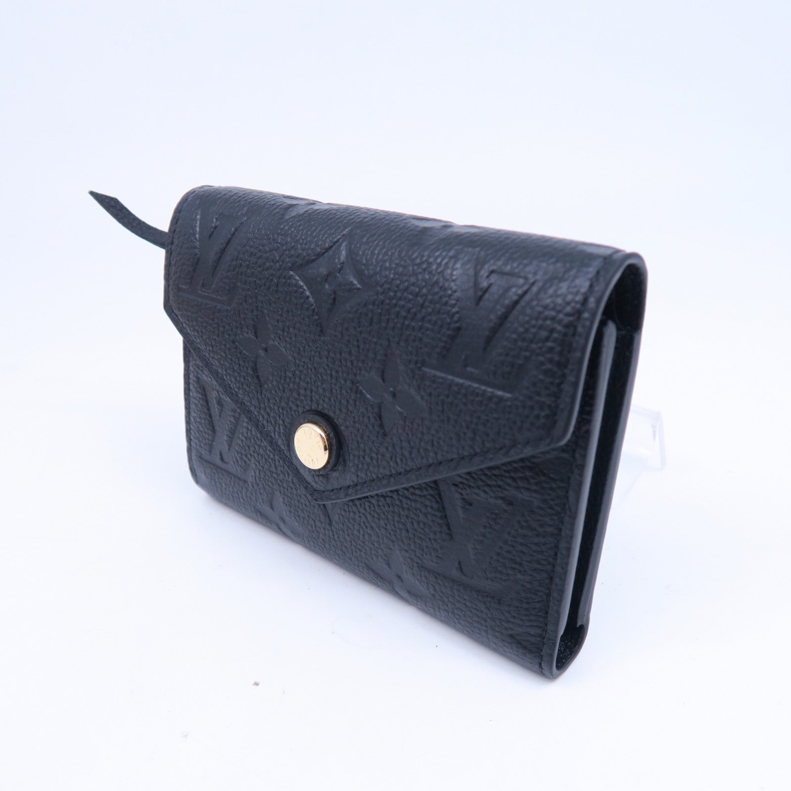 LOUIS VUITTON Monogram Empreinte Victorine金扣錢包黑色
