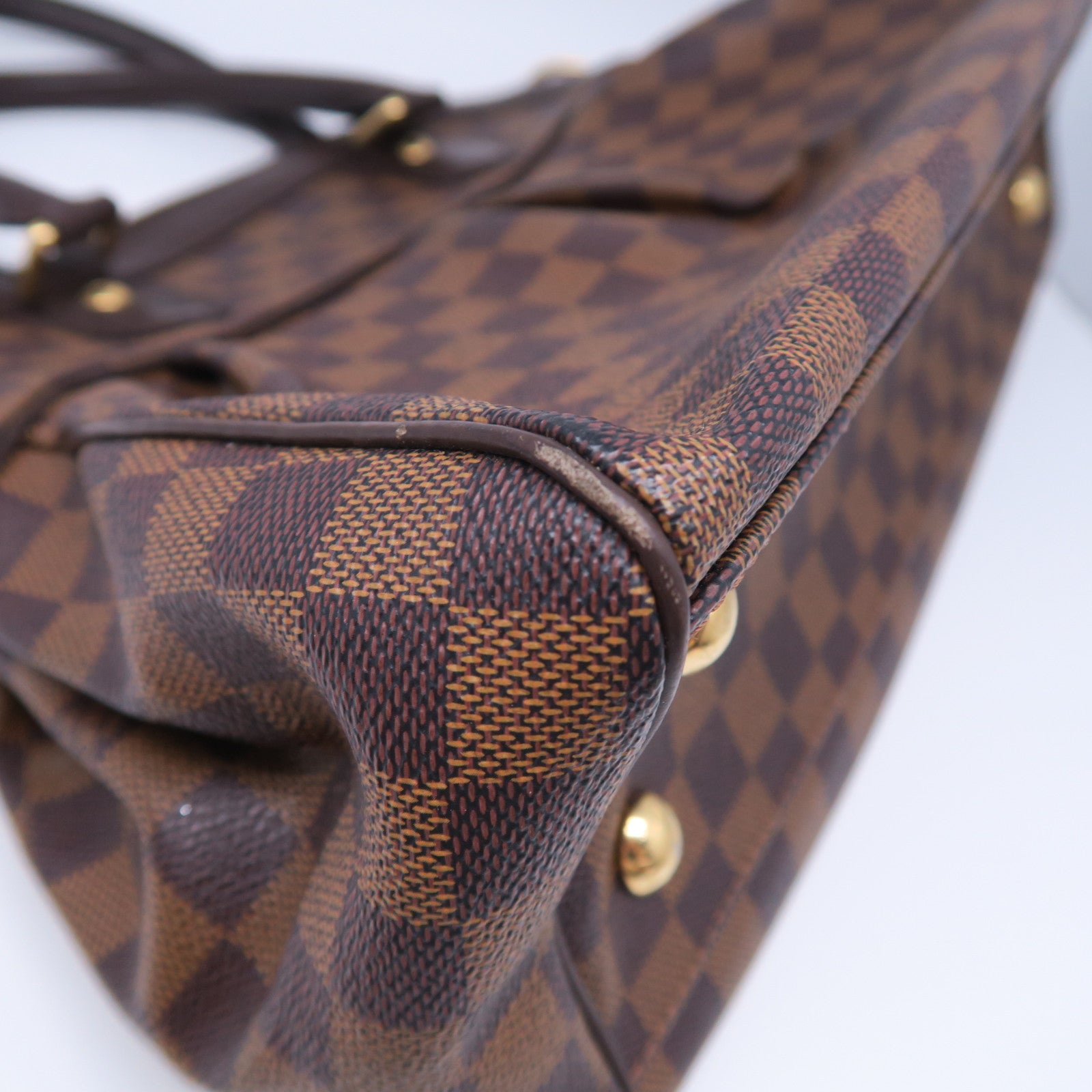 LOUIS VUITTON Damier Trevi PM金扣手挽肩背兩用袋啡色