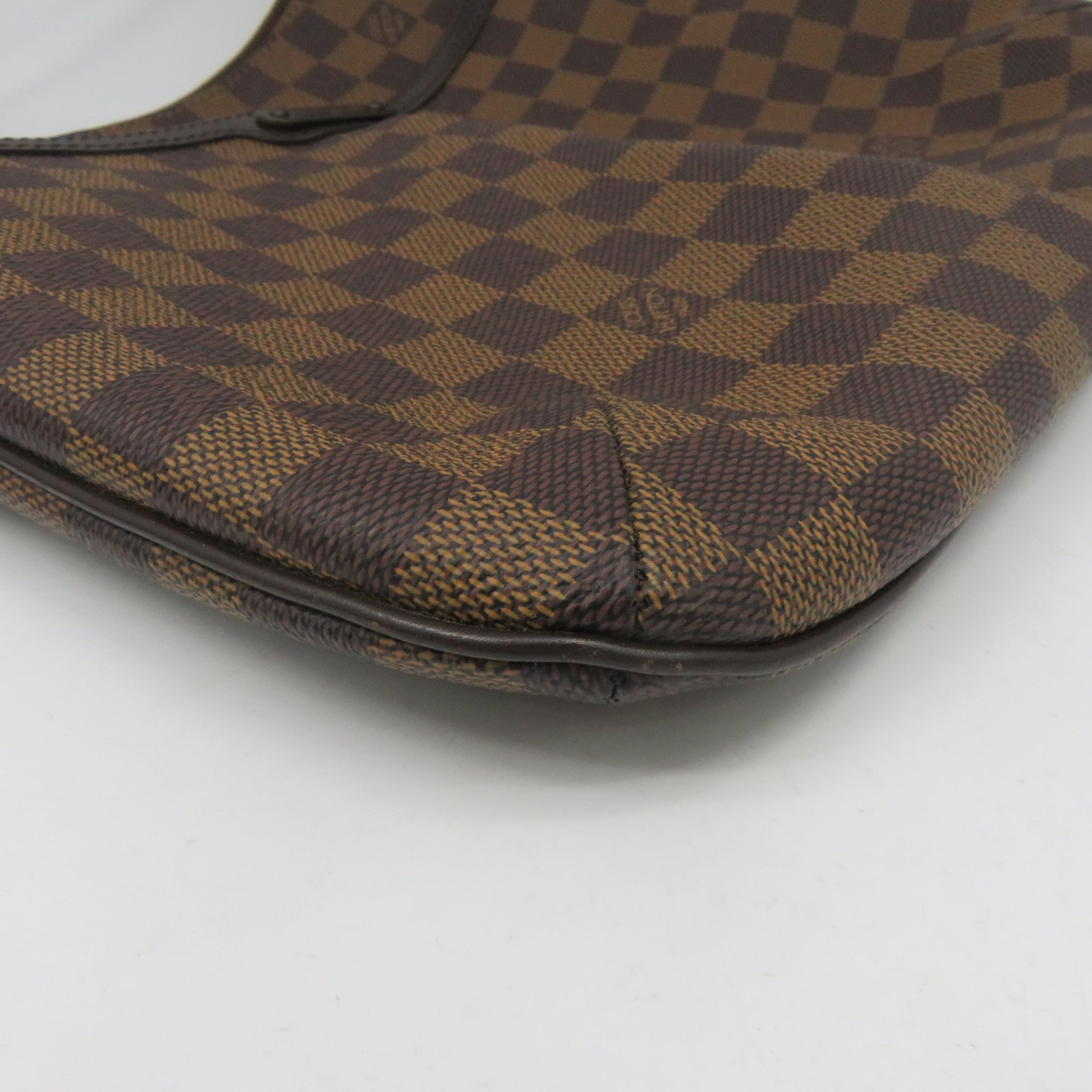 LOUIS VUITTON Damier Bloomsbury PM Gold Buckle Shoulder Bag Brown