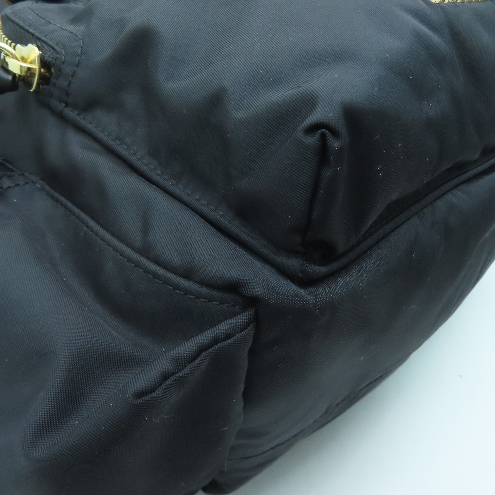 BURBERRY Nylon Backpack Gold Buckle Backpack Black/Brown