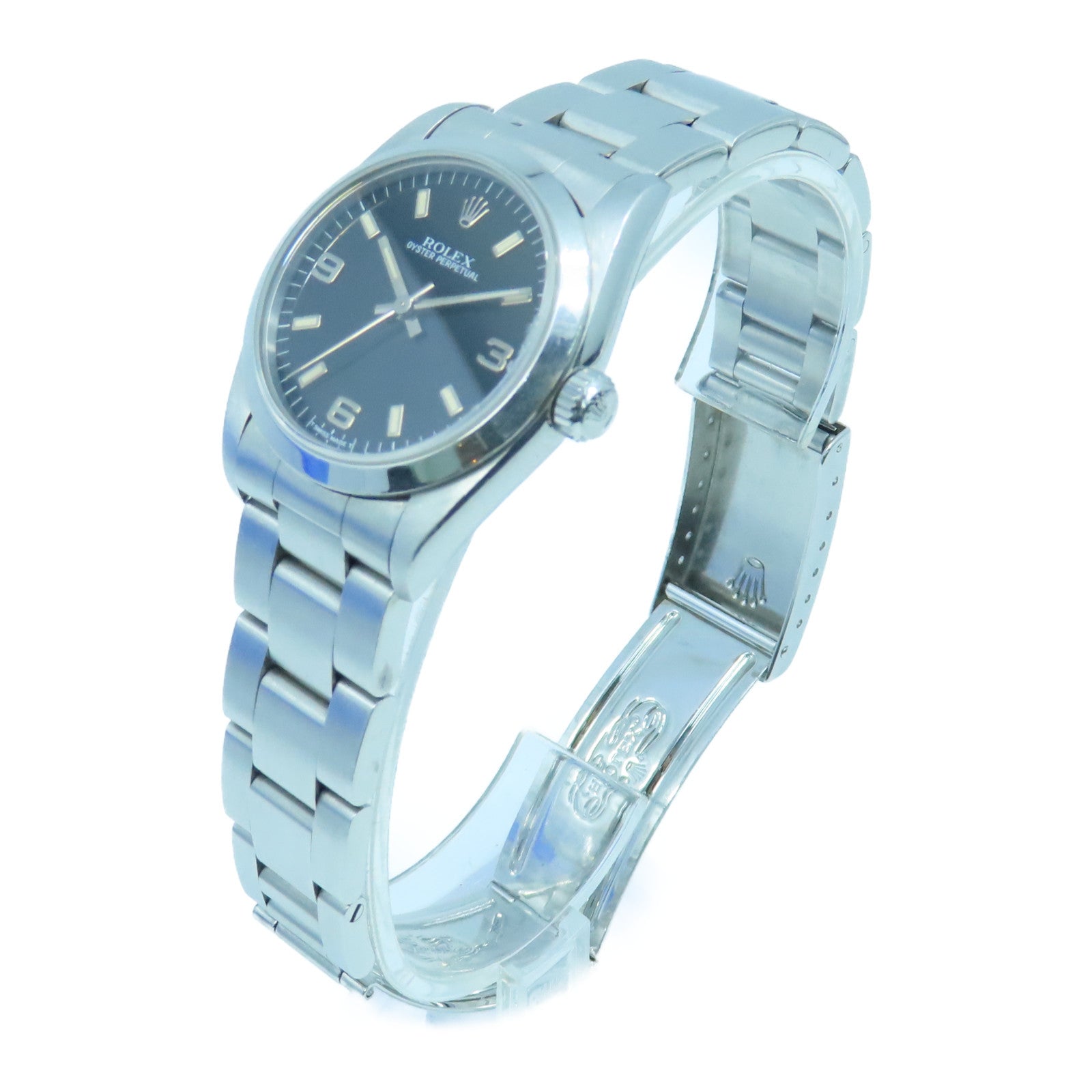 ROLEX Oyster Perpetual不锈钢手表自动机芯黑色