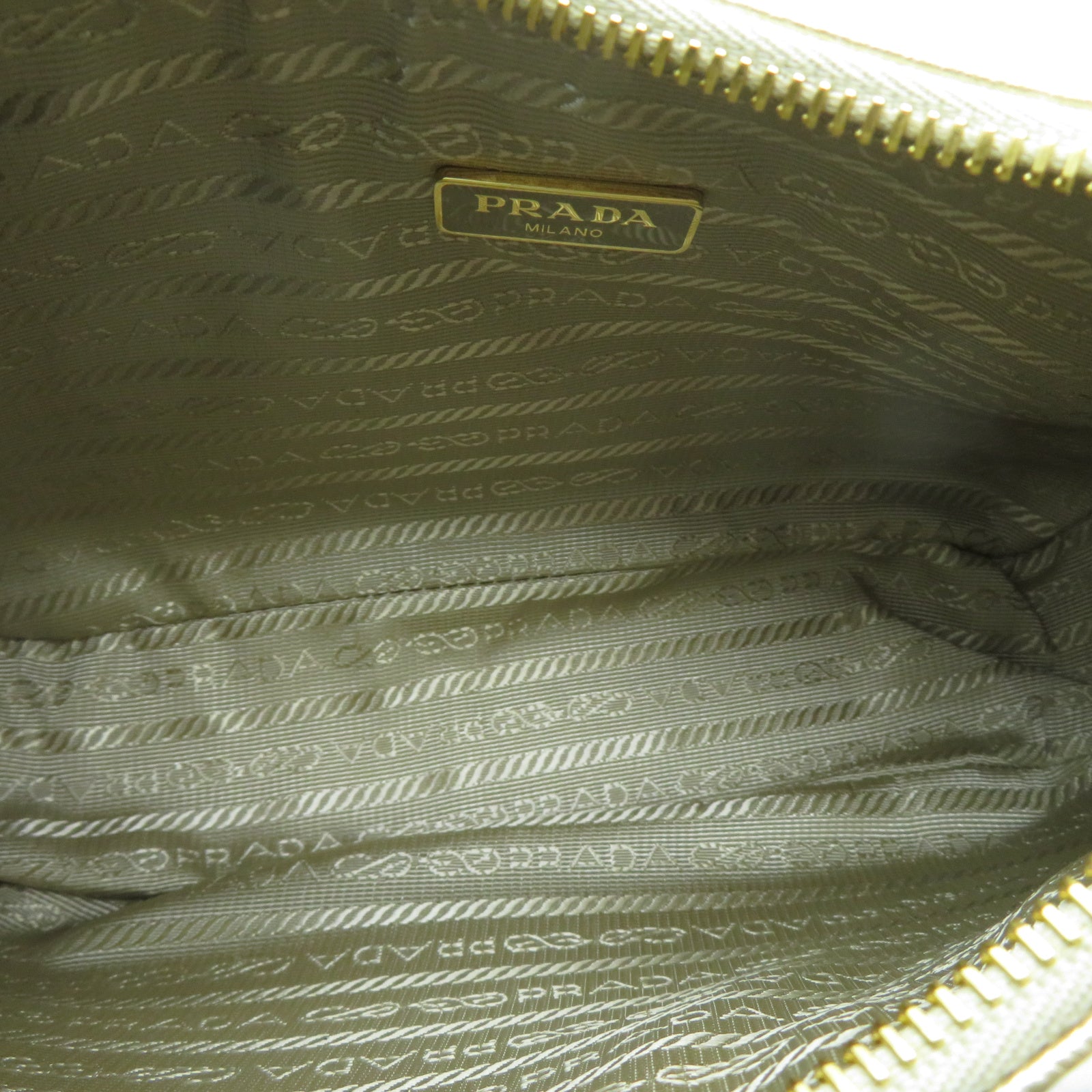 PRADA 牛皮皮革Shoulder Bag金扣肩背袋金色