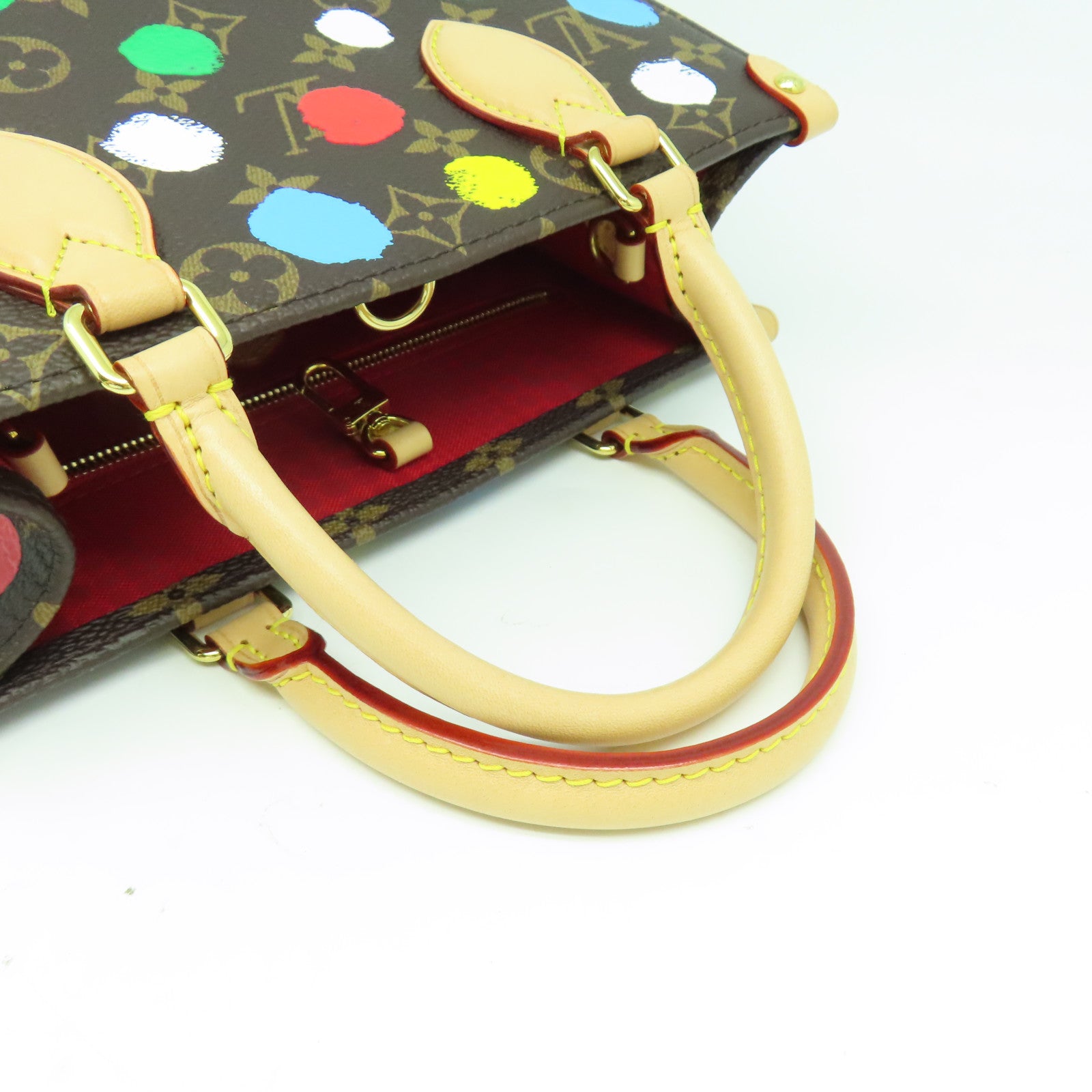 LOUIS VUITTON Monogram LV x YK On The Go PM金扣手挽肩背兩用啡色袋