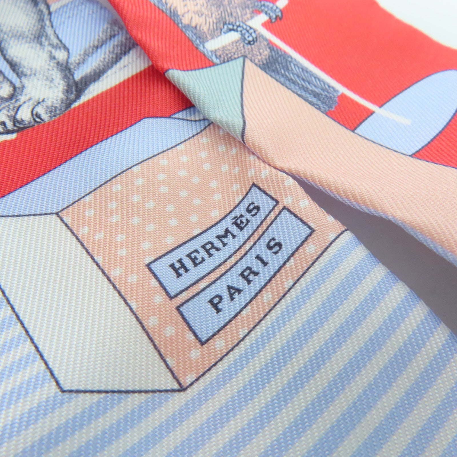 HERMES 絲質Twilly絲巾彩色