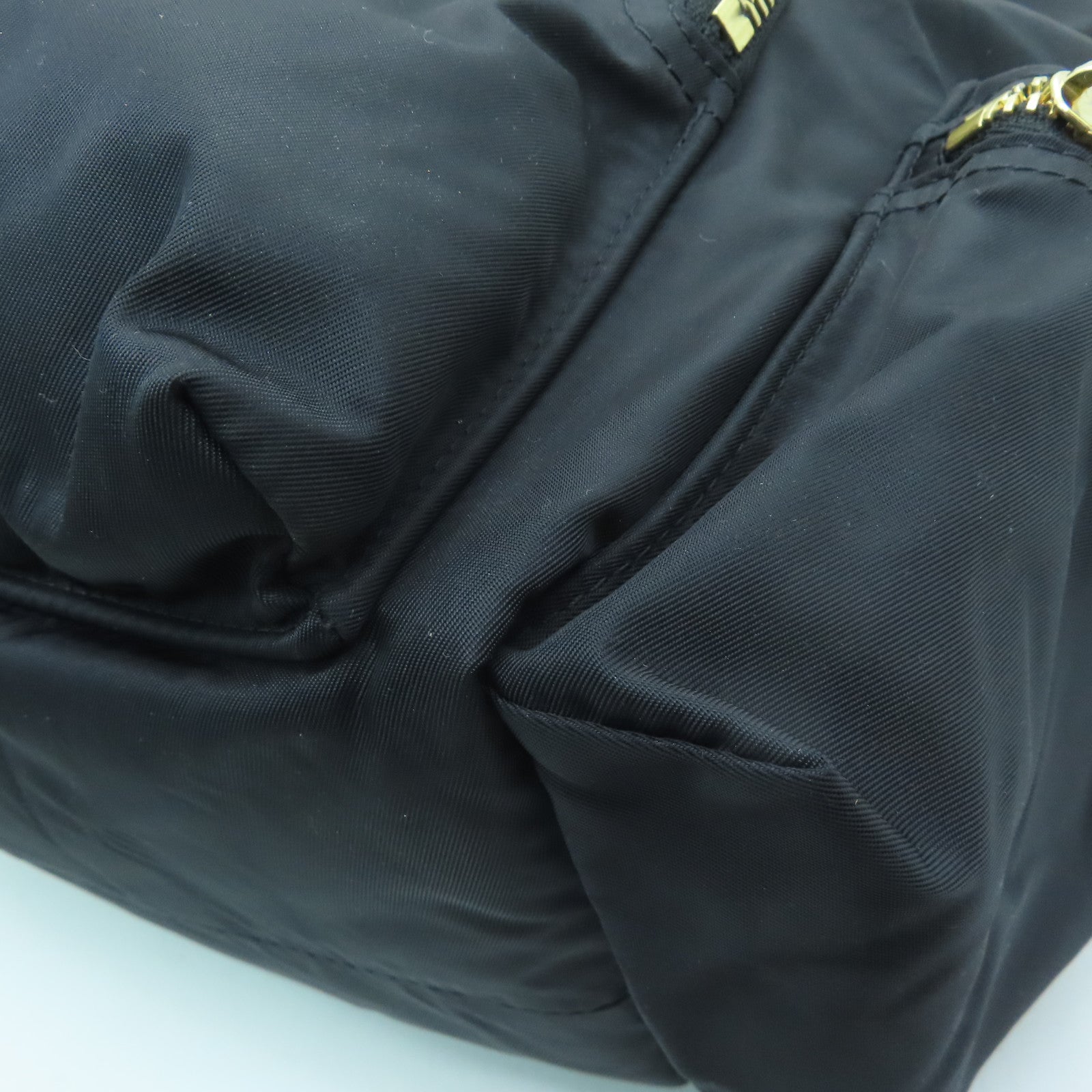 BURBERRY Nylon Backpack Gold Buckle Backpack Black/Brown