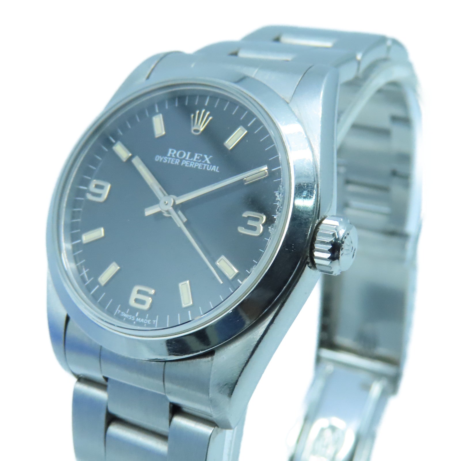 ROLEX Oyster Perpetual不锈钢手表自动机芯黑色