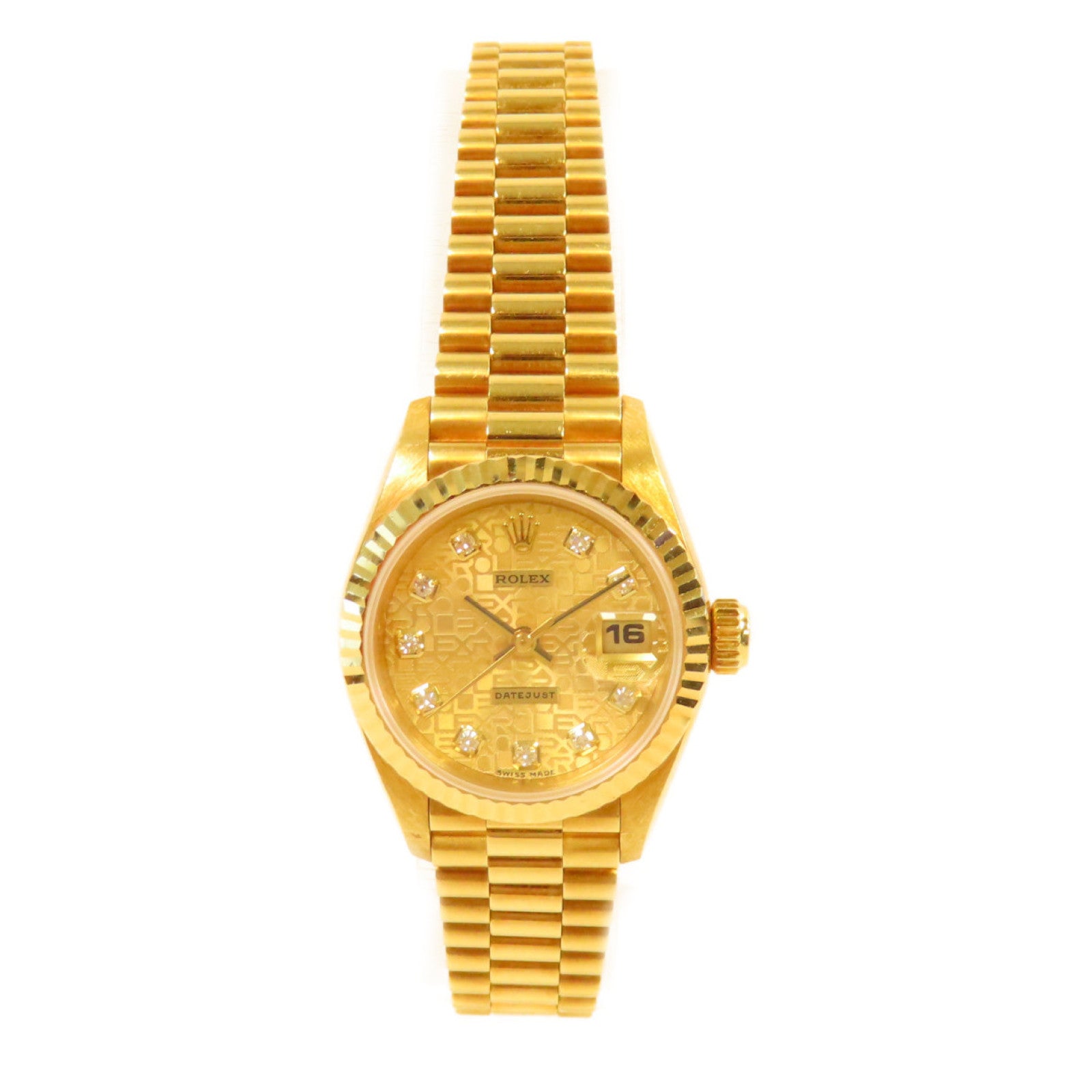ROLEX Datejust Watch 18K黃金自動機芯手錶金色