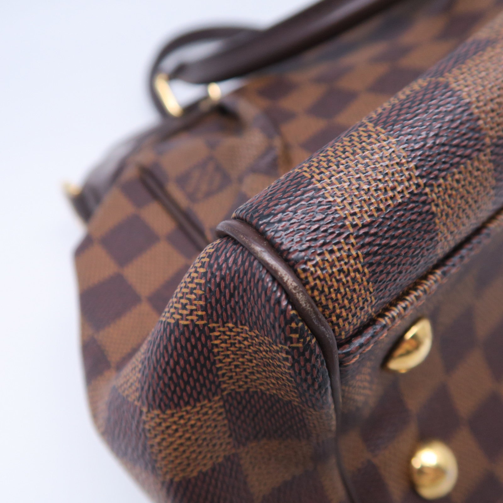 LOUIS VUITTON Damier Trevi PM金扣手挽肩背兩用袋啡色