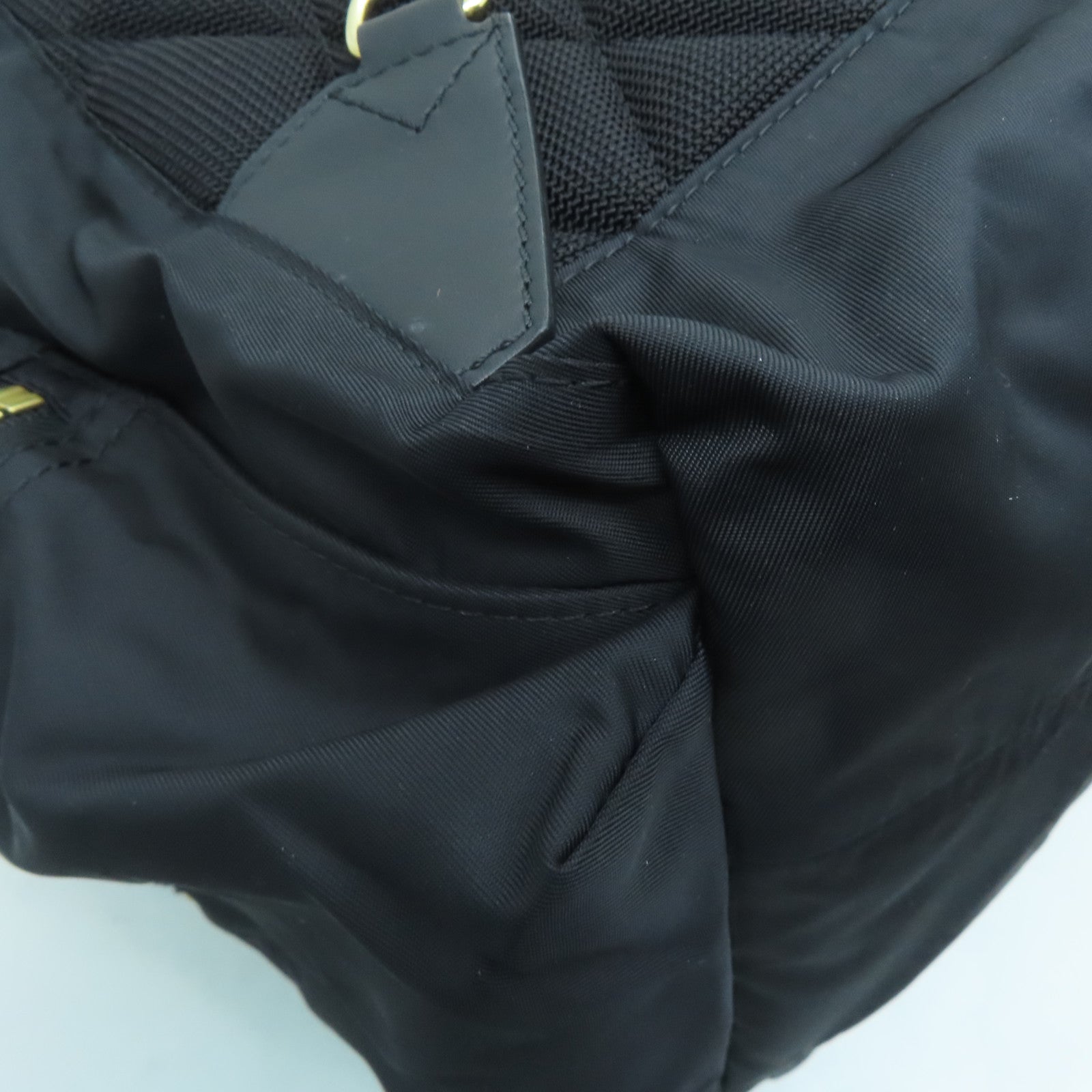 BURBERRY Nylon Backpack Gold Buckle Backpack Black/Brown