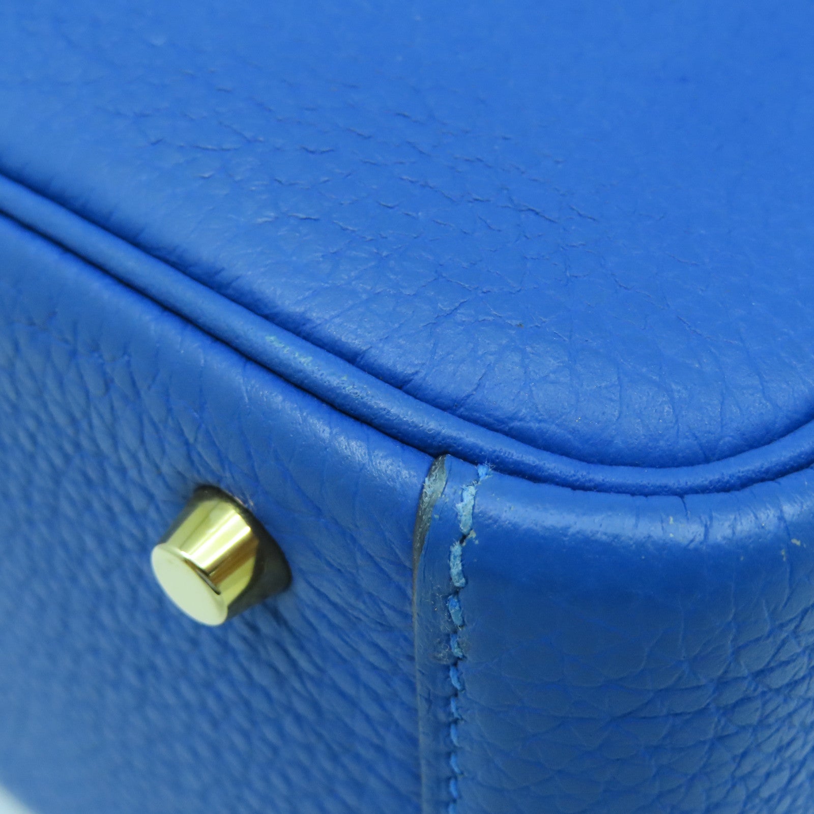 HERMES 【激減優惠】Taurillon Clemence皮革Mini Lindy金扣手挽肩背兩用袋藍色