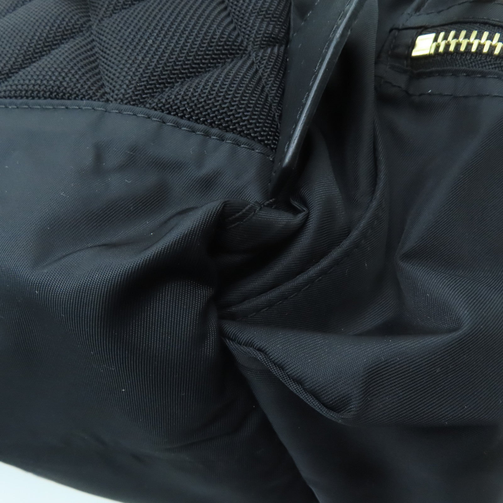 BURBERRY Nylon Backpack Gold Buckle Backpack Black/Brown