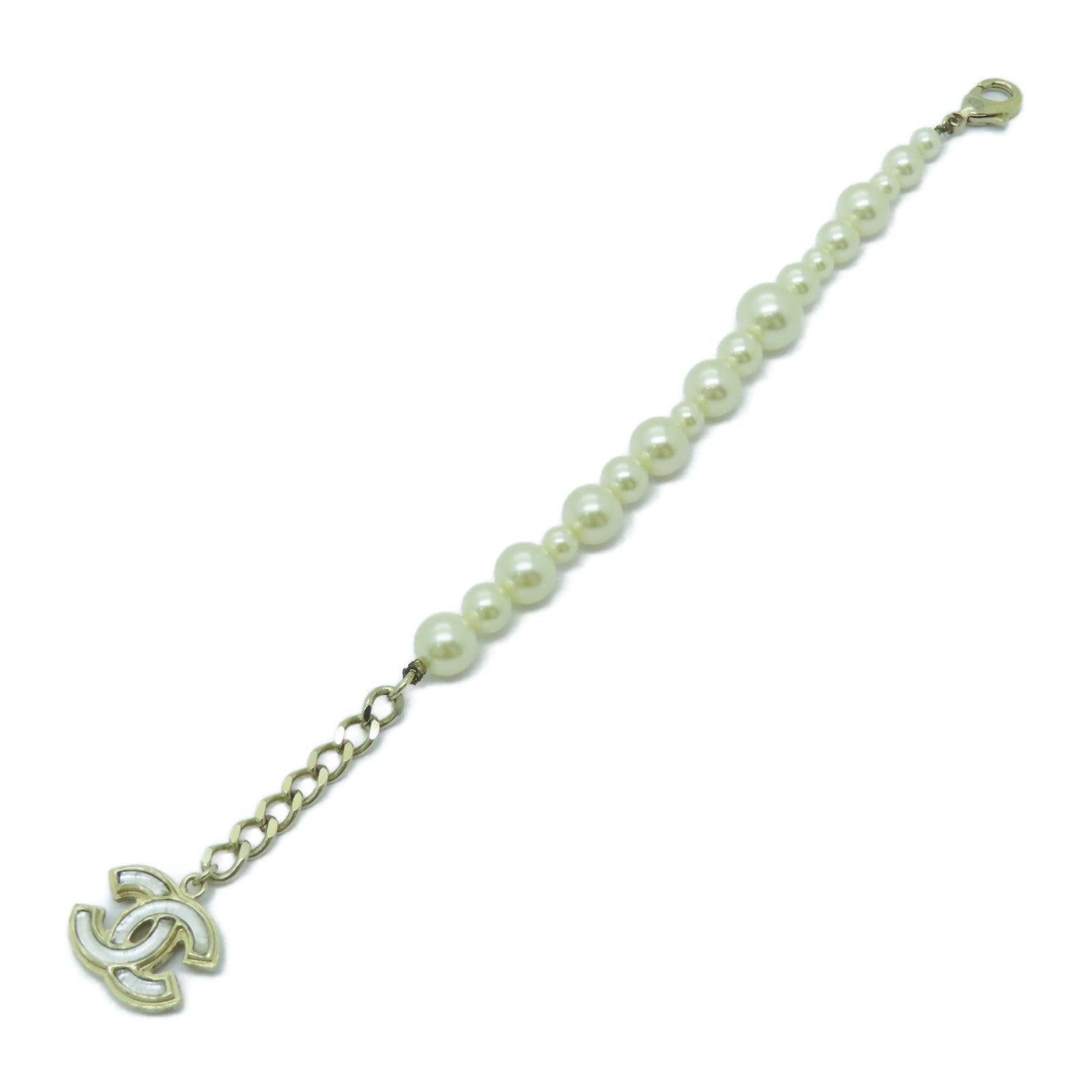 CHANEL 仿珍珠/金屬Bracelet金扣手鏈金色