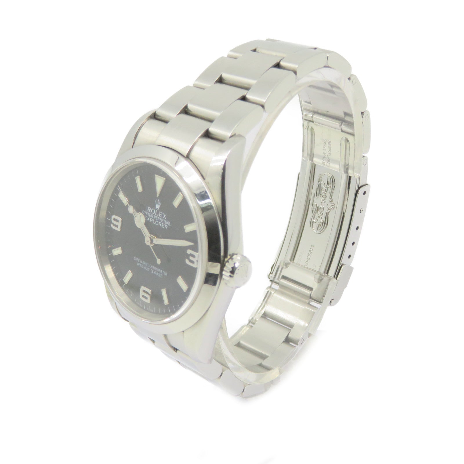 ROLEX ExplorerⅠWatch不鏽鋼自動機芯手錶黑色/銀色