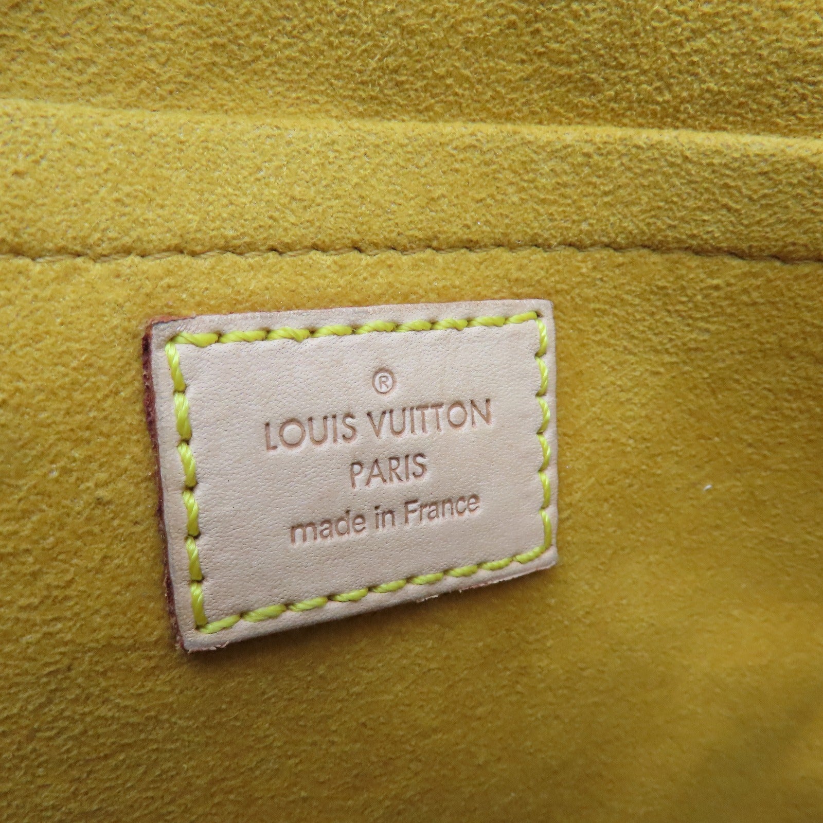 LOUIS VUITTON 牛仔布Flat Shopper金扣手挽袋藍色