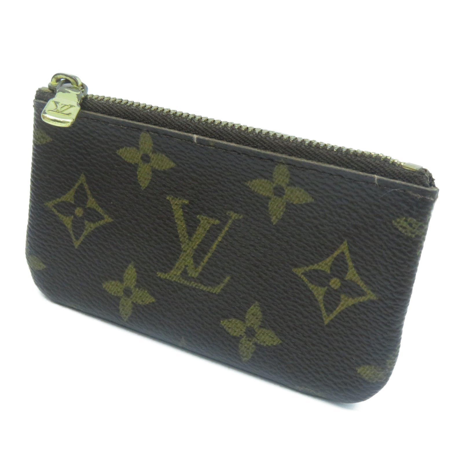 LOUIS VUITTON Monogram Key Pouch金扣鎖匙包啡色